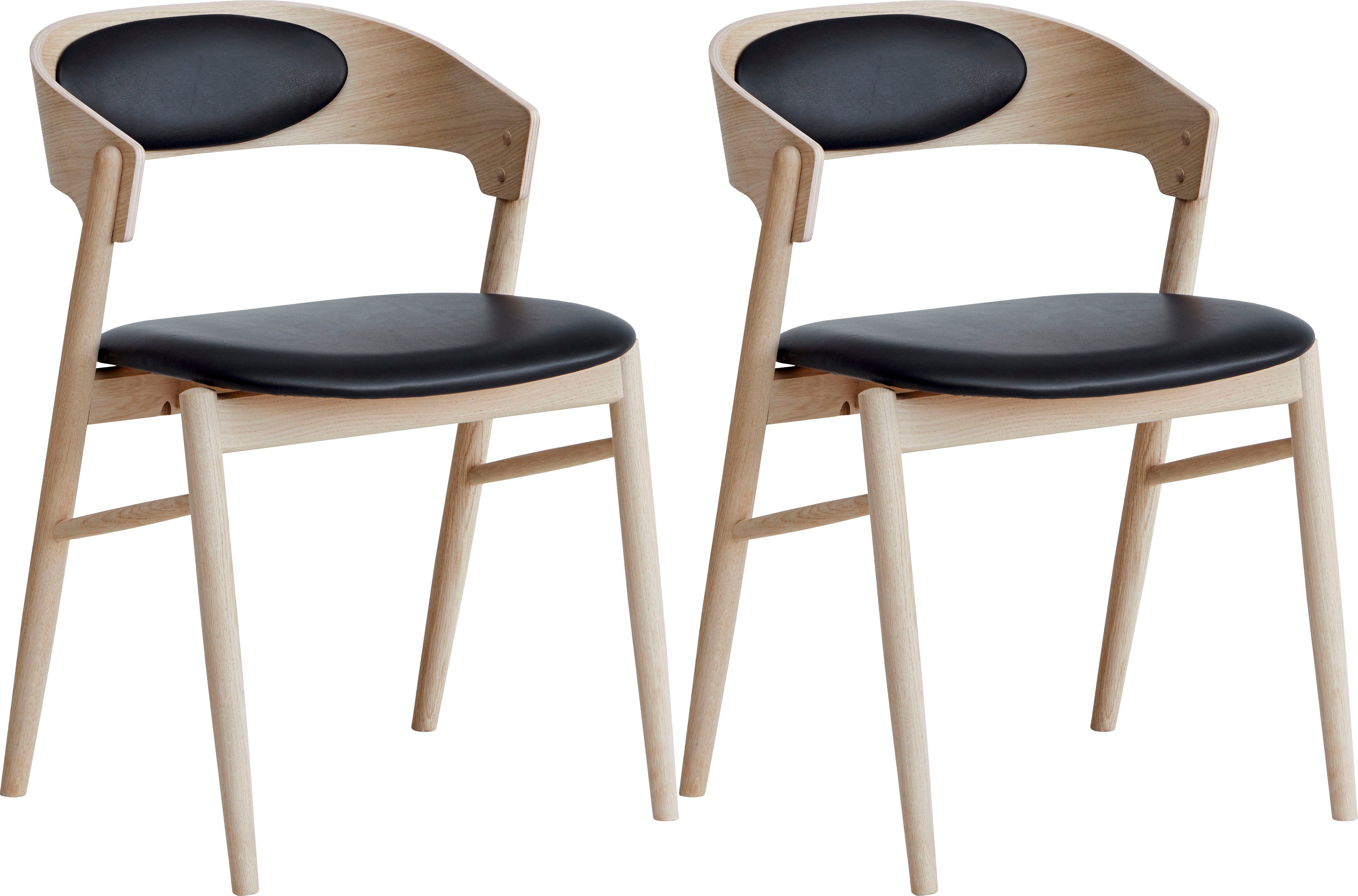 (Set, aus Massivholz, St), Hammel Rückenpolster Springer Hammel mit 2 Furniture by Leder und Holzstuhl Sitz Findahl