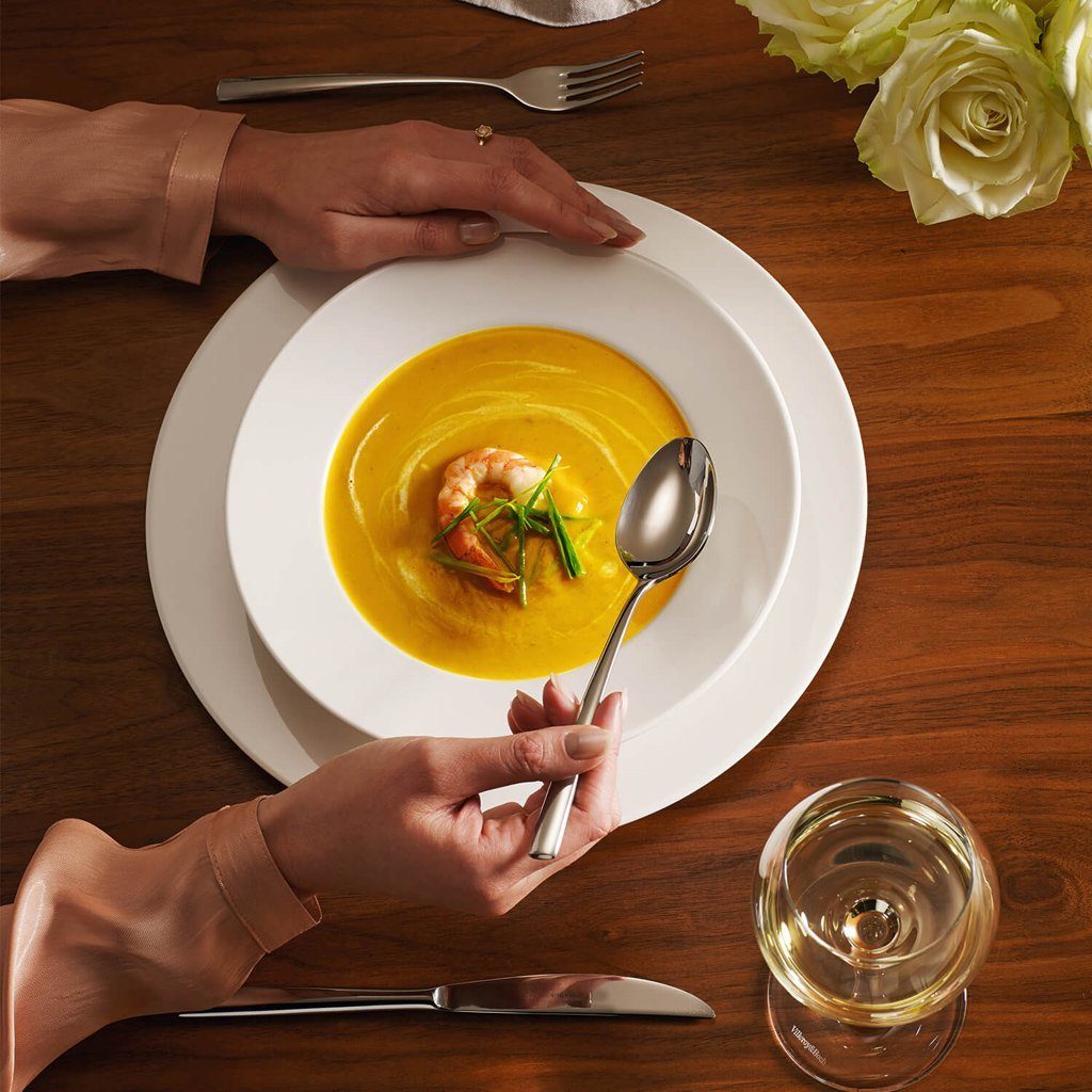 Villeroy & Boch Geschirr-Set For Me Dinner-Set 8-teilig (8-tlg), 4 Personen, Porzellan, Premium Porcelain, mikrow.- & spülm.sicher, Made in Germany