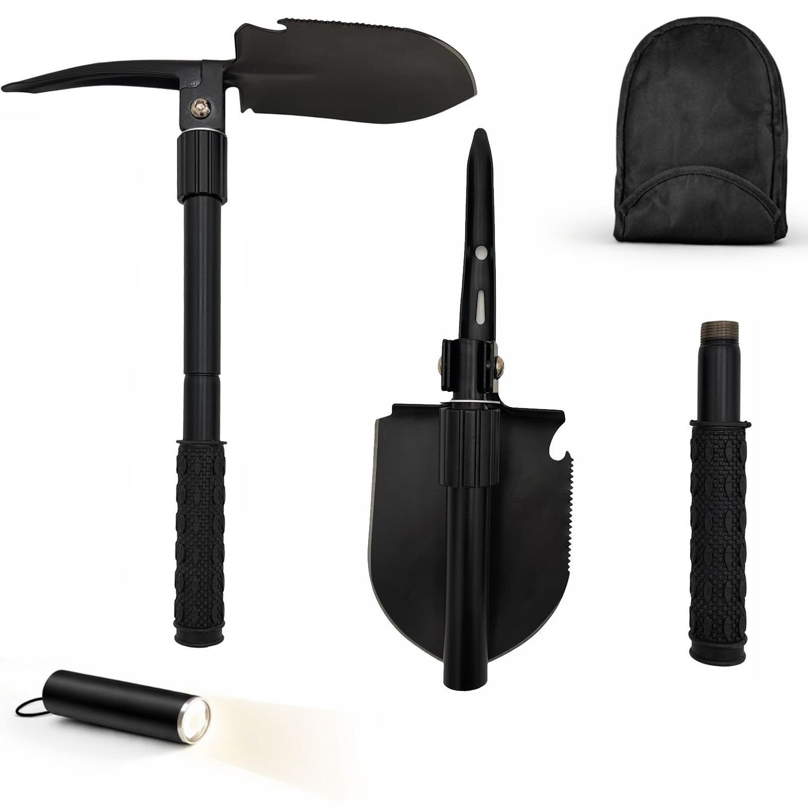 BURI Spaten Klappspaten Campingspaten Multifunktion Hacke Säge Schaufel Tasche, (1-St)