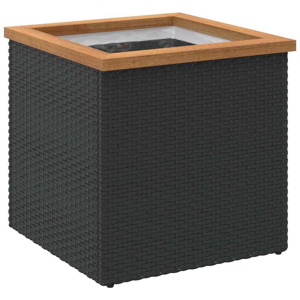 vidaXL Blumentopf Pflanzkübel Schwarz 40x40x40 cm Poly Rattan (1 St)