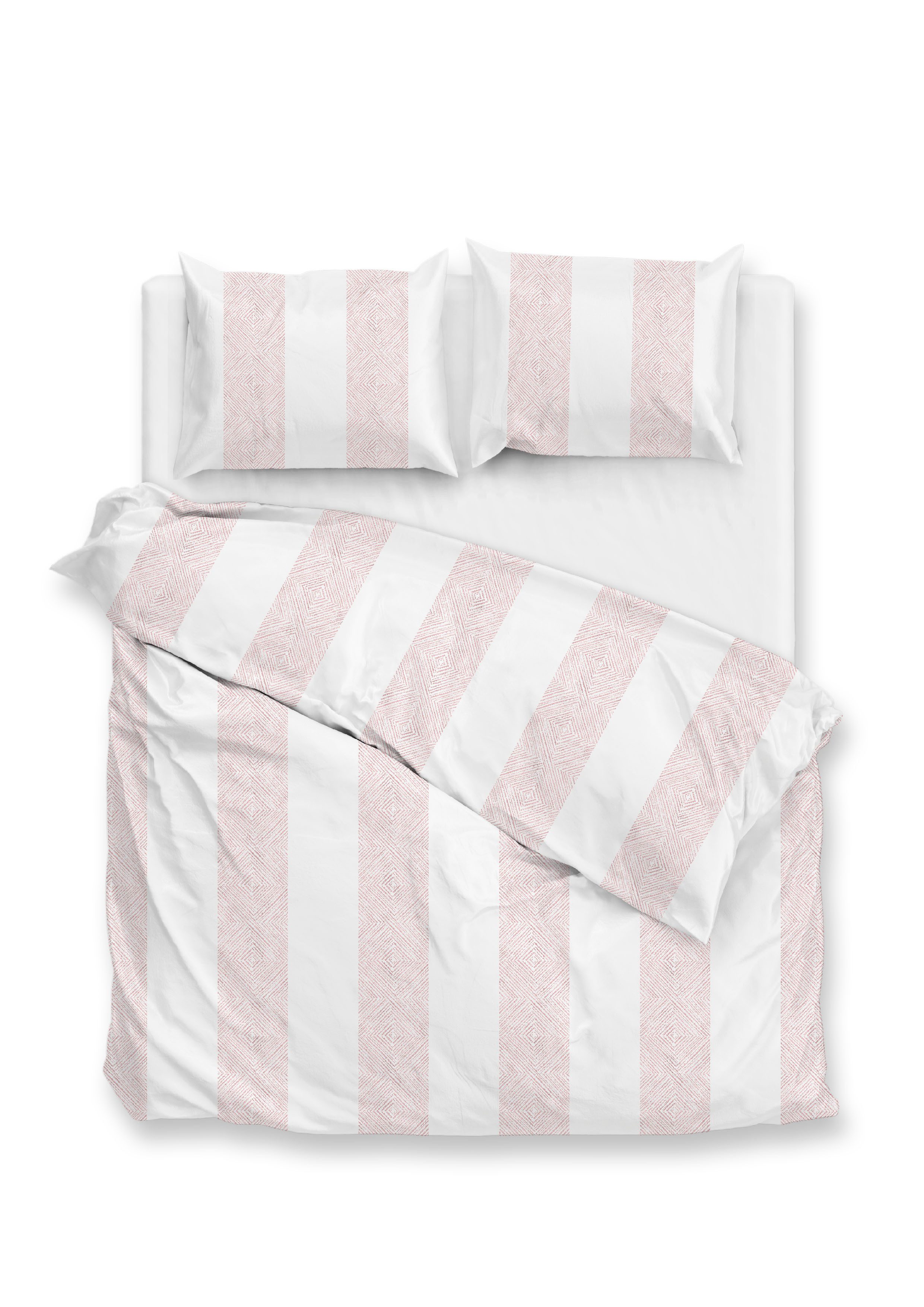 ZO HOME Bettwäsche Tratti di Satinado Dbo 240 Shady Pink 240x220 Shady-Pink, Mako Satin, 3 teilig, Bettwäsche 240x220 Baumwolle Mako Satin Hotelverschluss