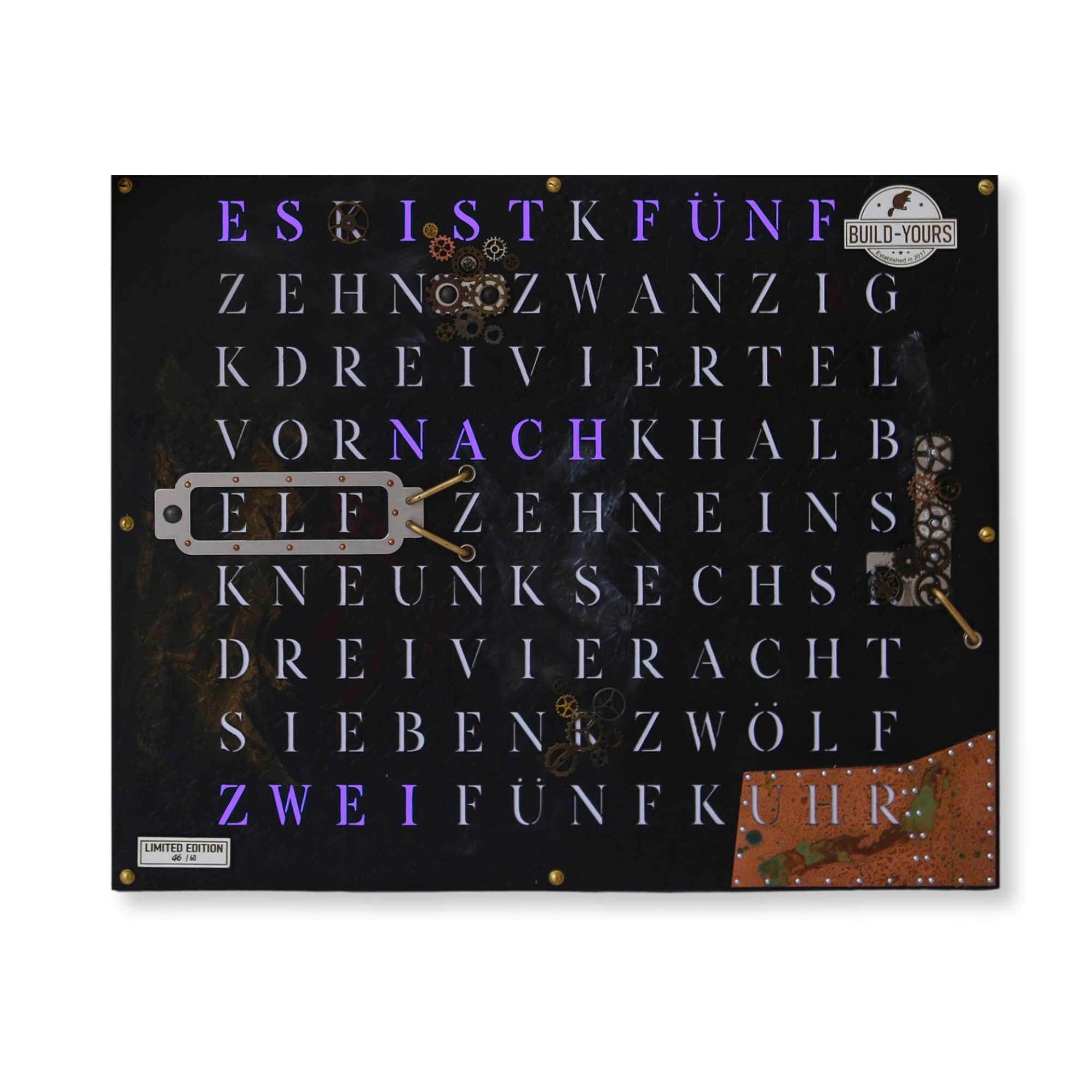 build-yours.de Wanduhr Wortuhr Jupiter in Deutsch günstig online kaufen