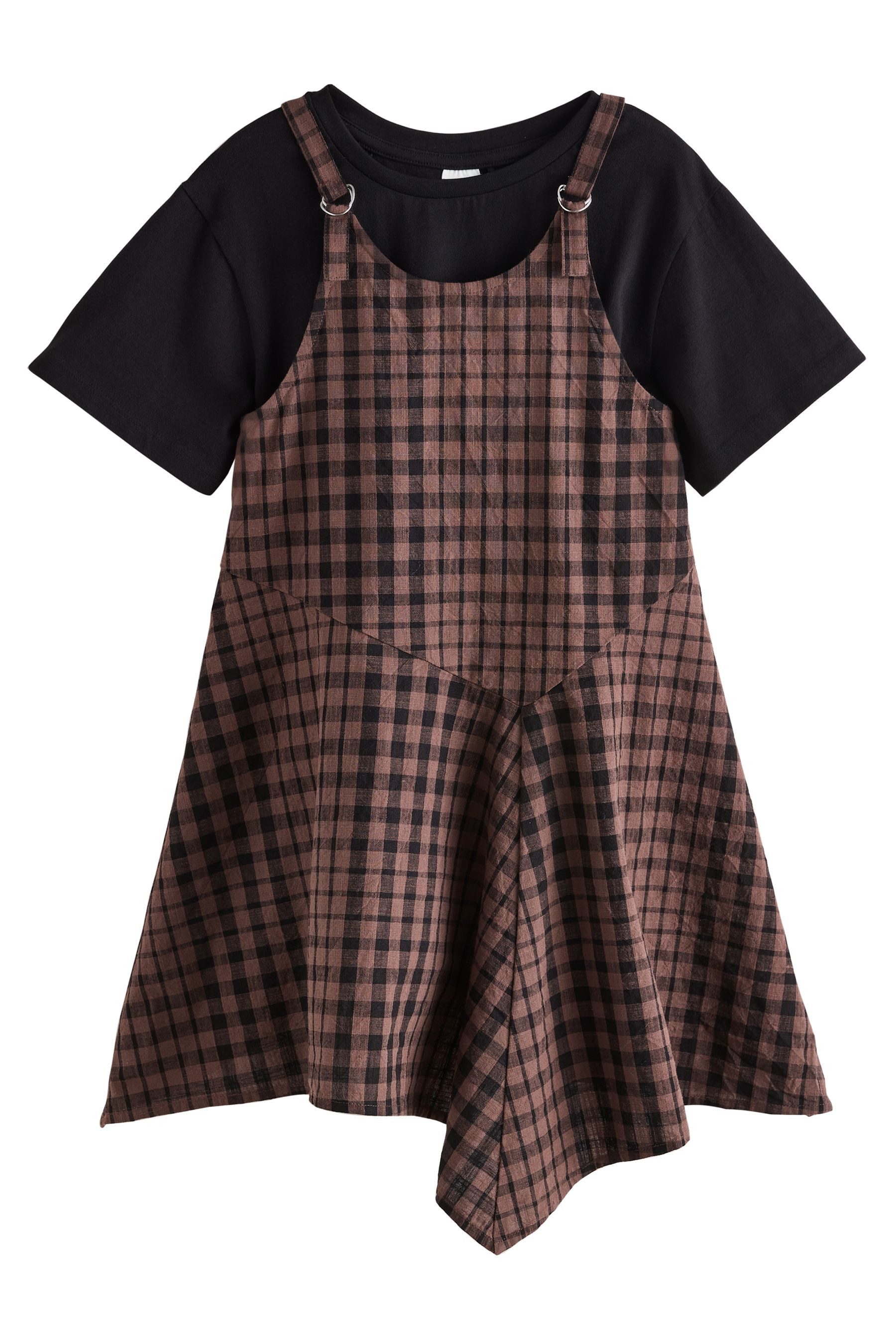 Next Latzkleid Kariertes Trägerkleid (2-tlg)