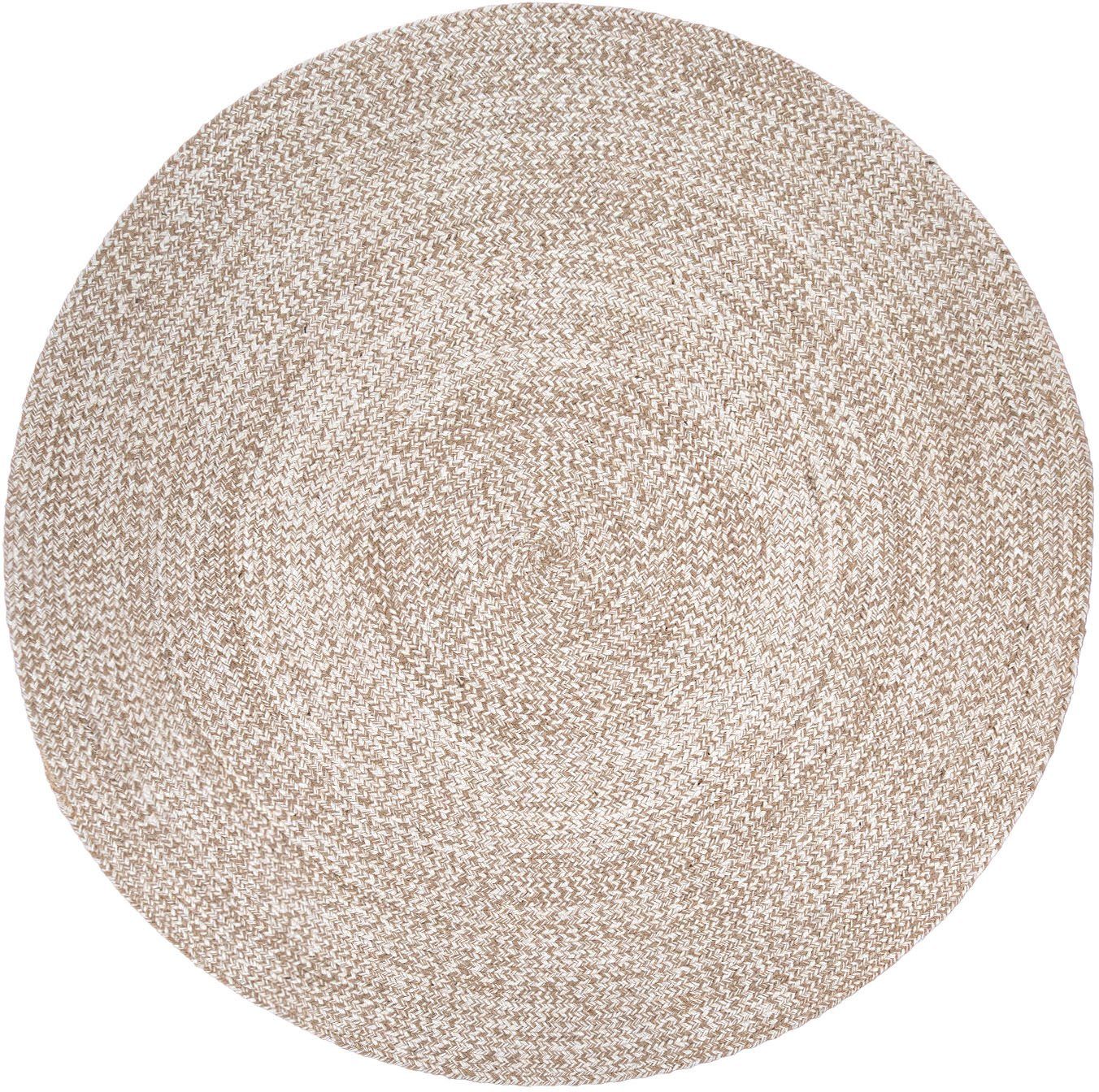 Teppich Viborg 595, Paco Home, rund, Höhe: 13 mm, Jute, Modern, Boho, Handgefertigter Natur-Teppich