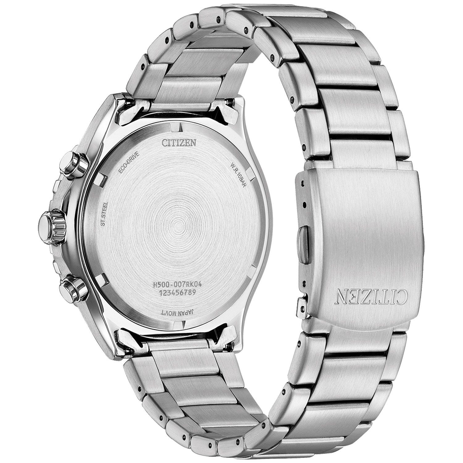 Citizen Chronograph AT2568-82E, Eco-Drive Solar Herrenuhr Stahl/Schwarz