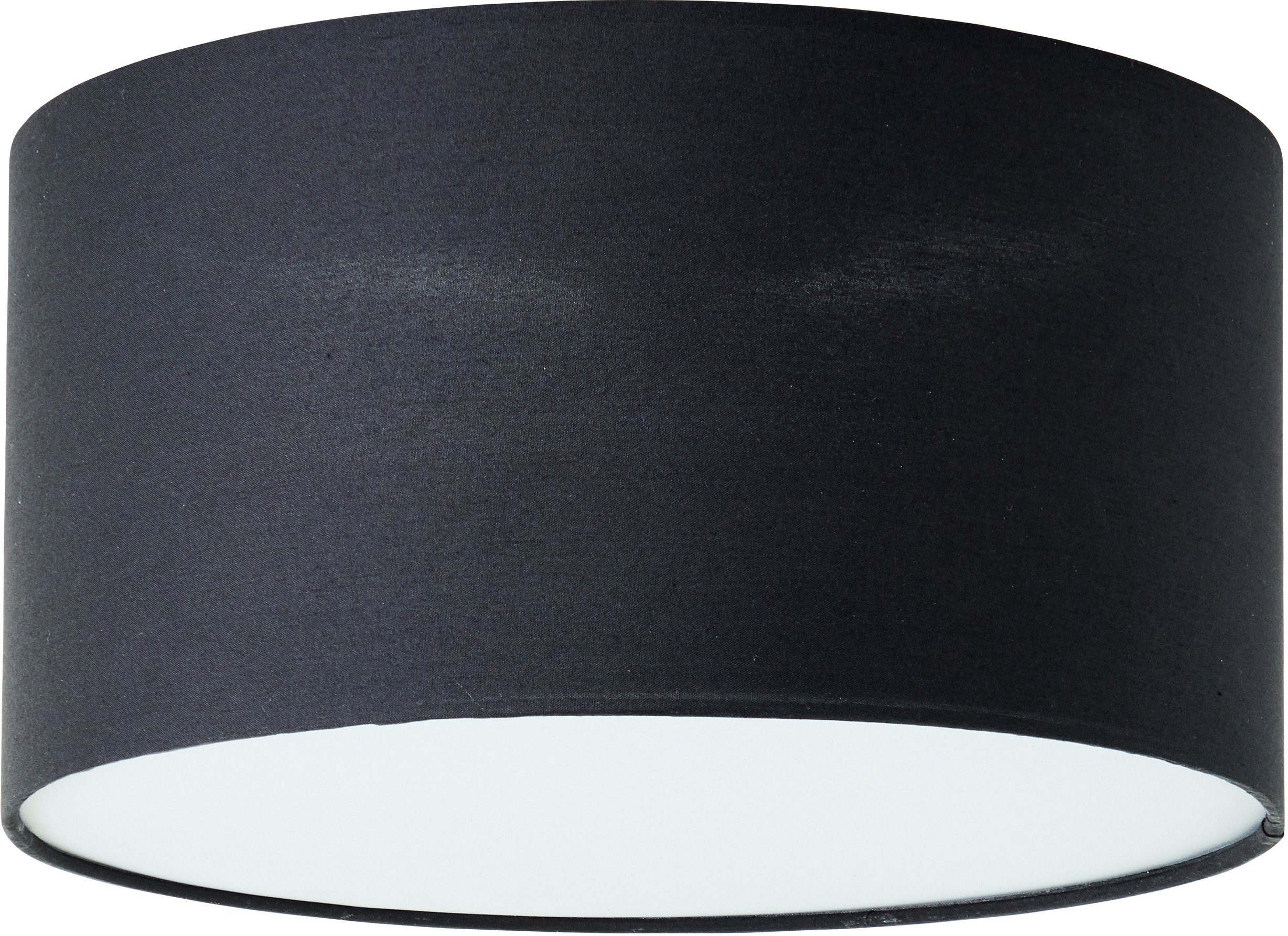 Places of Style Deckenleuchte mit schwarz Textilschirm ohne Elijah, 30cm Ø Deckenlampe Leuchtmittel