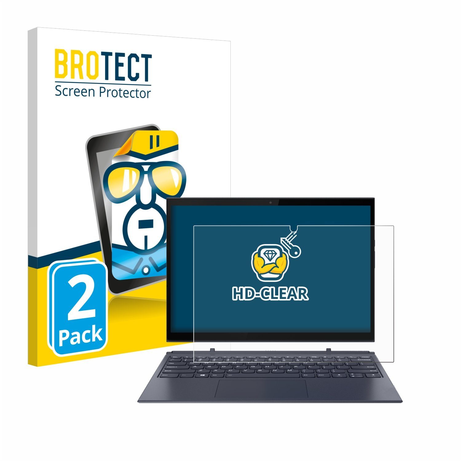 BROTECT Displayschutzfolie Schutzfolie für Lenovo Yoga Duet 7, 2 Stück, Displayschutz Schutz Folie Klar Transparent