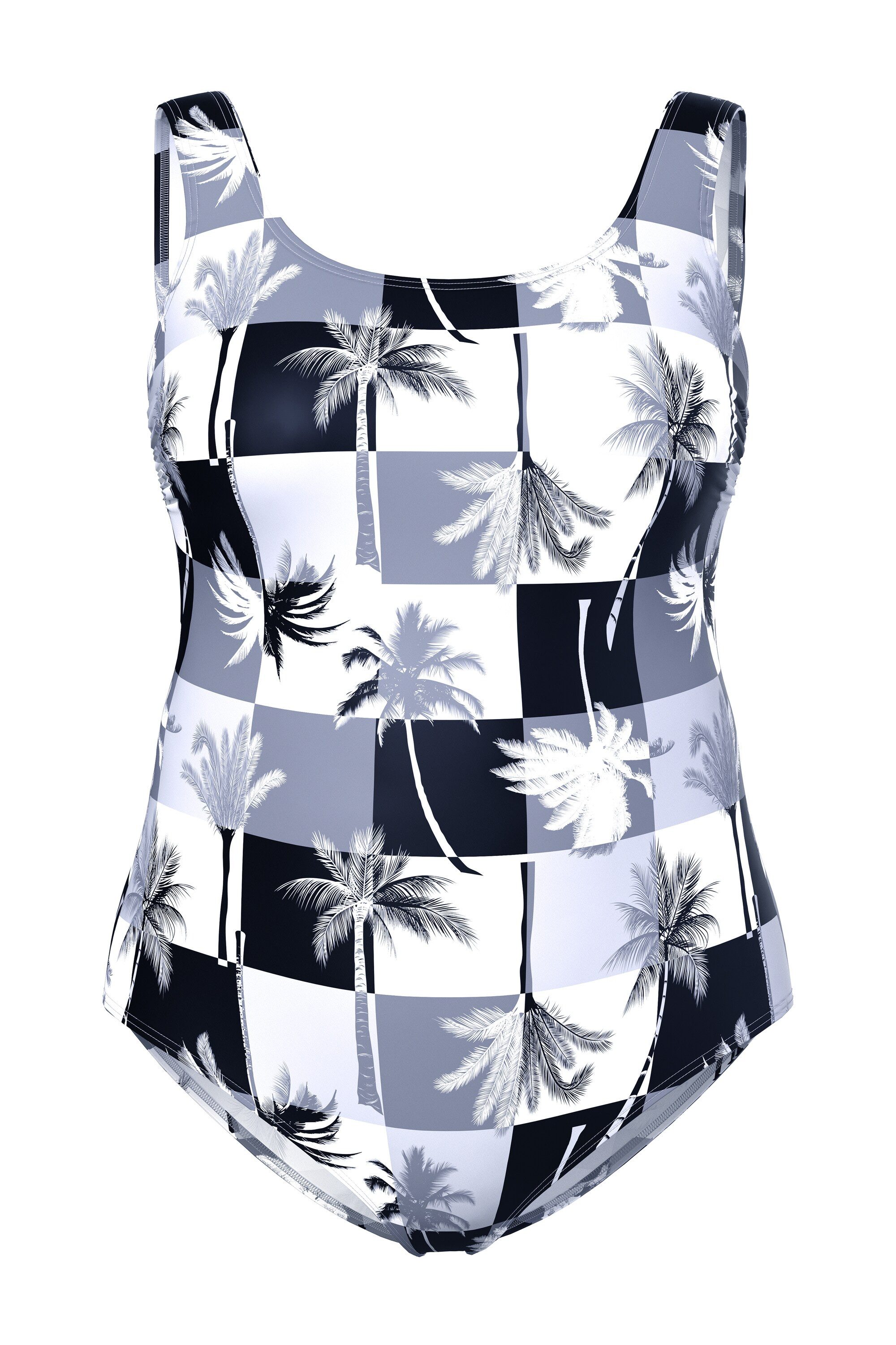 Ulla Popken Badeanzug Badeanzug Palmen ohne Softcups Rundhals günstig online kaufen
