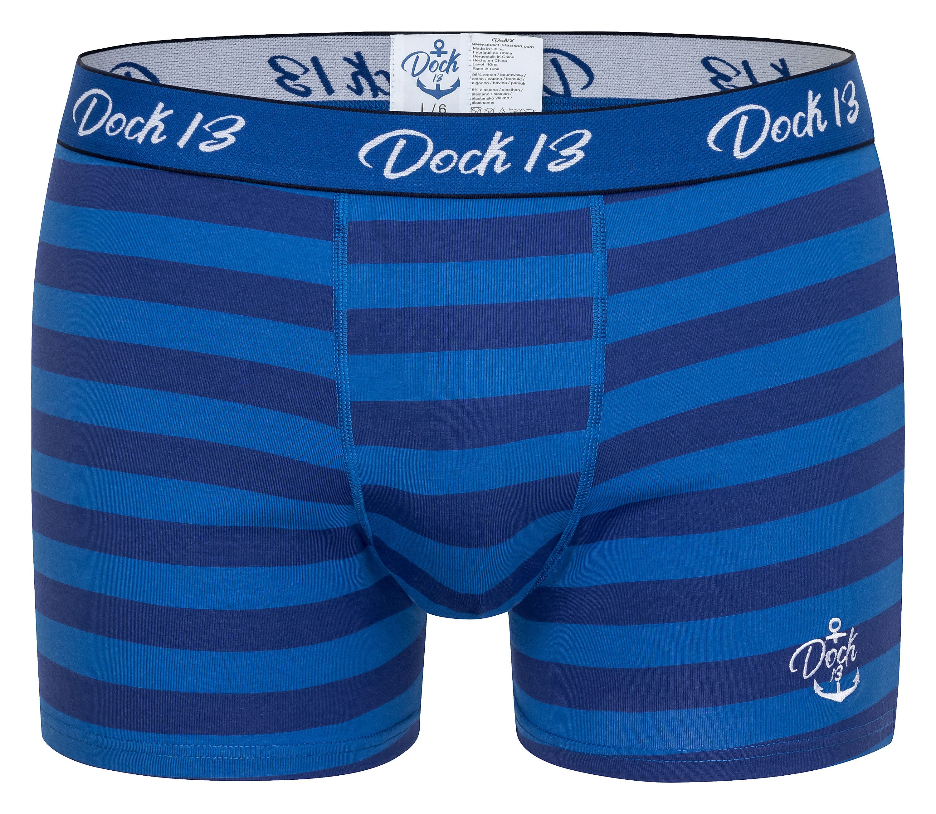 Dock13 Retro Boxer Dock13 Männer Boxershorts "Grömitz" Maritim (3er Pack Bo günstig online kaufen