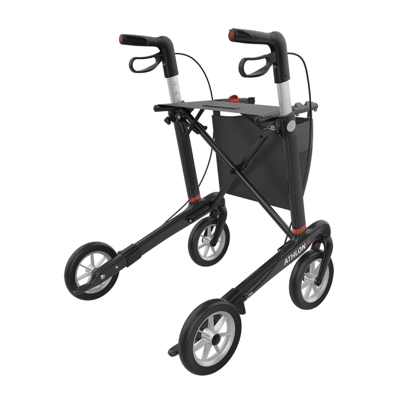 Rehasense Rollator Carbon Athlon SL Gr. S mit PUR-Softrädern, Ultraleicht: nur 5,2 kg Gesamtgewicht