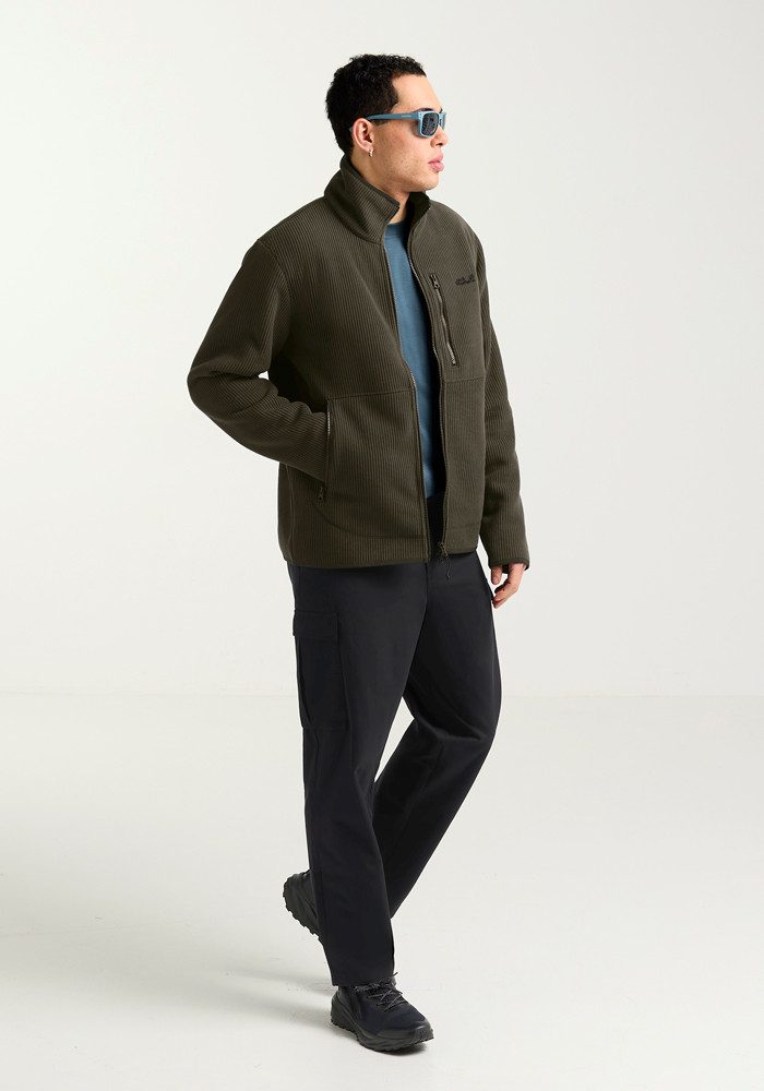 Jack Wolfskin Fleecejacke LAKE RIDGE JKT M winddicht, atmungsaktiv, mit Eingrifftaschen und Brusttasche