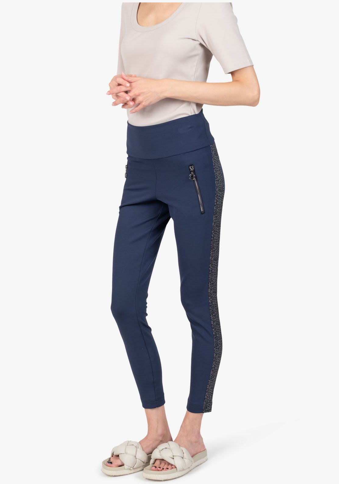 Sportalm Kitzbühel Röhrenhose mit Animalprint-Streifen an günstig online kaufen