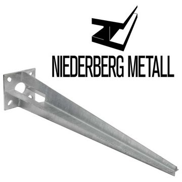 Niederberg Metall Bodenhülse Bodenhülse 50cm Einschlaghülse Einschlagbodenhülse, Ø36mm Zaunpfahl Pfostenträger