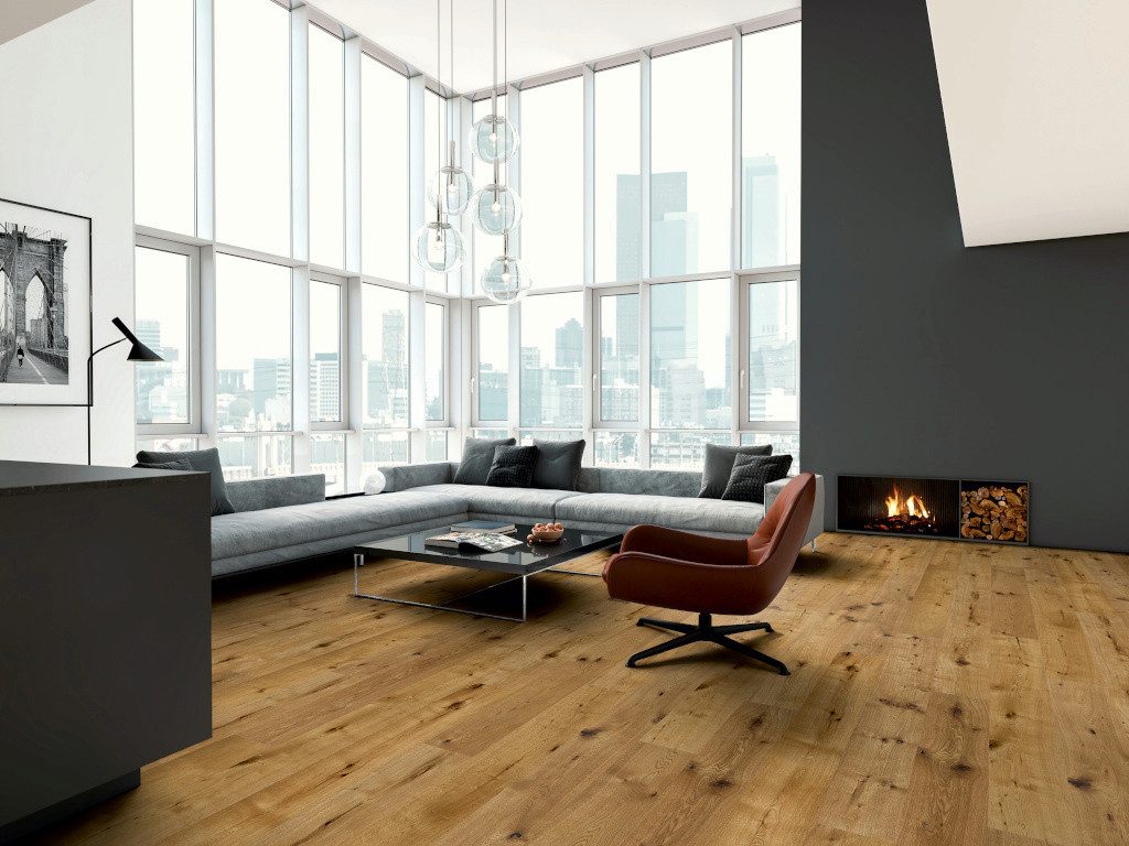 Timefloor Parkett Parkett Eiche markant geräuchert geölt Landhausdiele gebürstet, 8 St.