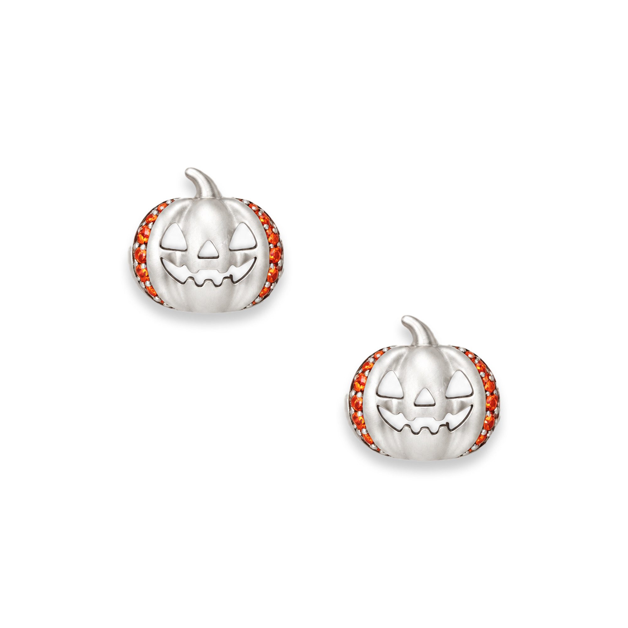 Seinerzeit FLORA & FAUNA Paar Ohrstecker Spooky Kürbis Ohrringe, Schmuck aus 925 Sterling Silber (Von leuchtenden Kürbissen und humorvollem Halloween-Charme inspiriert – Damenschmuck – ein origineller Blickfang für Herbst und Halloween, inkl. Geschenkverpackung für Frauen ob Freundin, Mutter, Ehefrau, Oma), rhodiniert und Zirkonia-Steinen