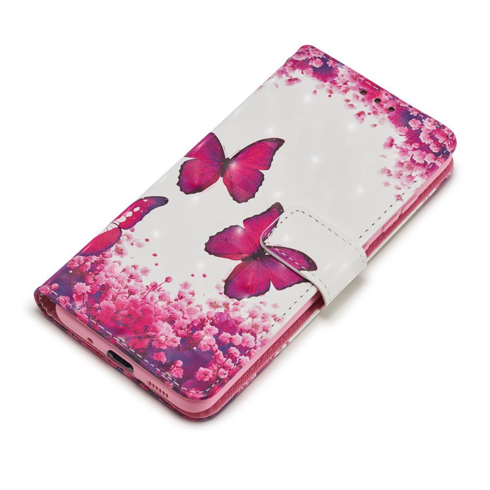 FITSU Handyhülle Handytasche für Samsung Galaxy S20 Hülle Schmetterling Motiv 6,2 Zoll, Flipcase für Samsung S20 Handyhülle, Handytasche mit Kartenfach