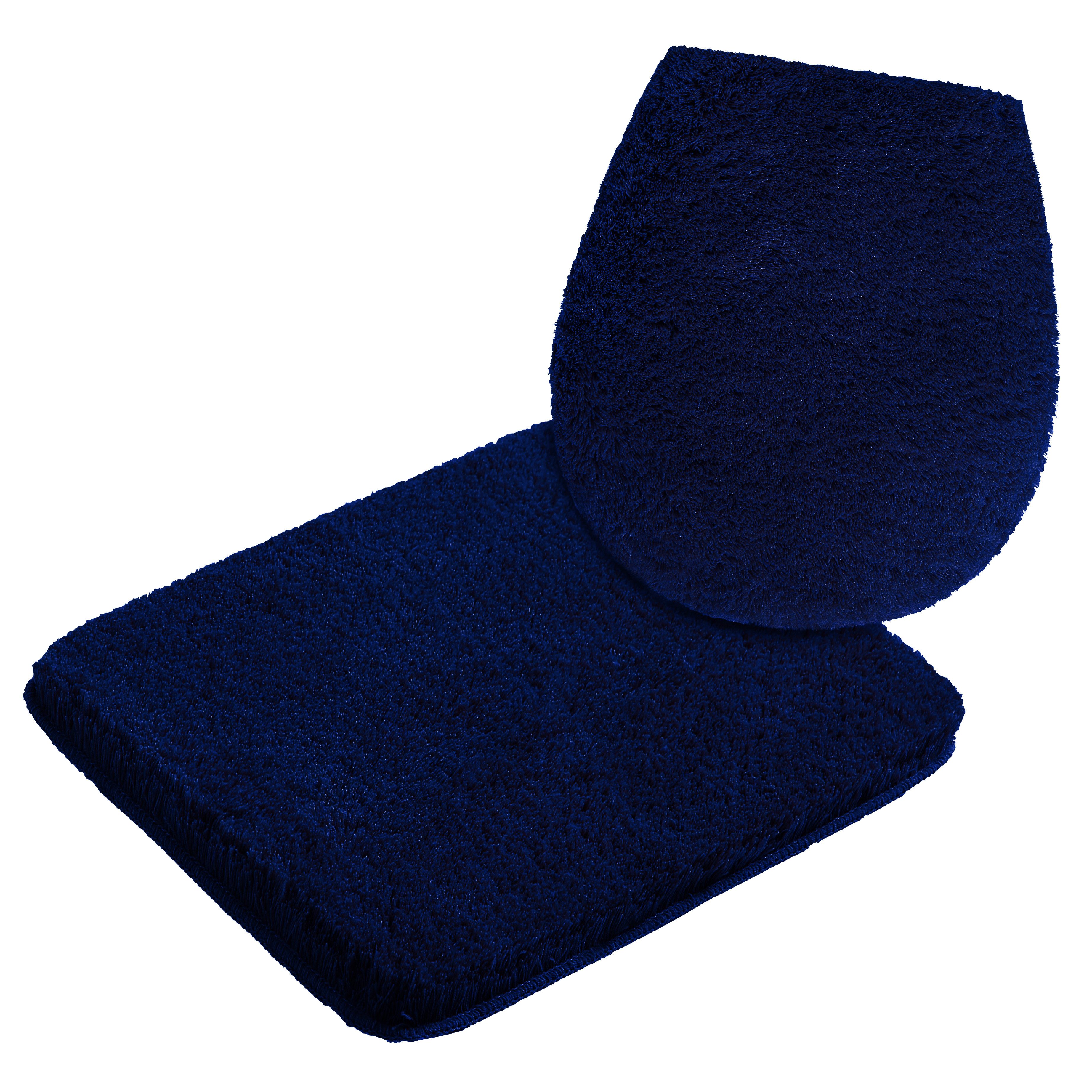 OTTO home Badematte Merida, Badvorleger, Badezimmer Teppich, Höhe 32 mm, rutschhemmend beschichtet, schnell trocknend, strapazierfähig, fußbodenheizungsgeeignet, Kunstfaser, 2-tlg. Hänge-WC Set, Badteppich, Uni Farben, rechteckig, rund & als 2-tlg. Set erhältlich