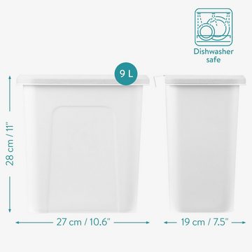 Navaris Mülleimer Auffangschale für Küchenabfälle zum Einhängen - 9L Mülleimer