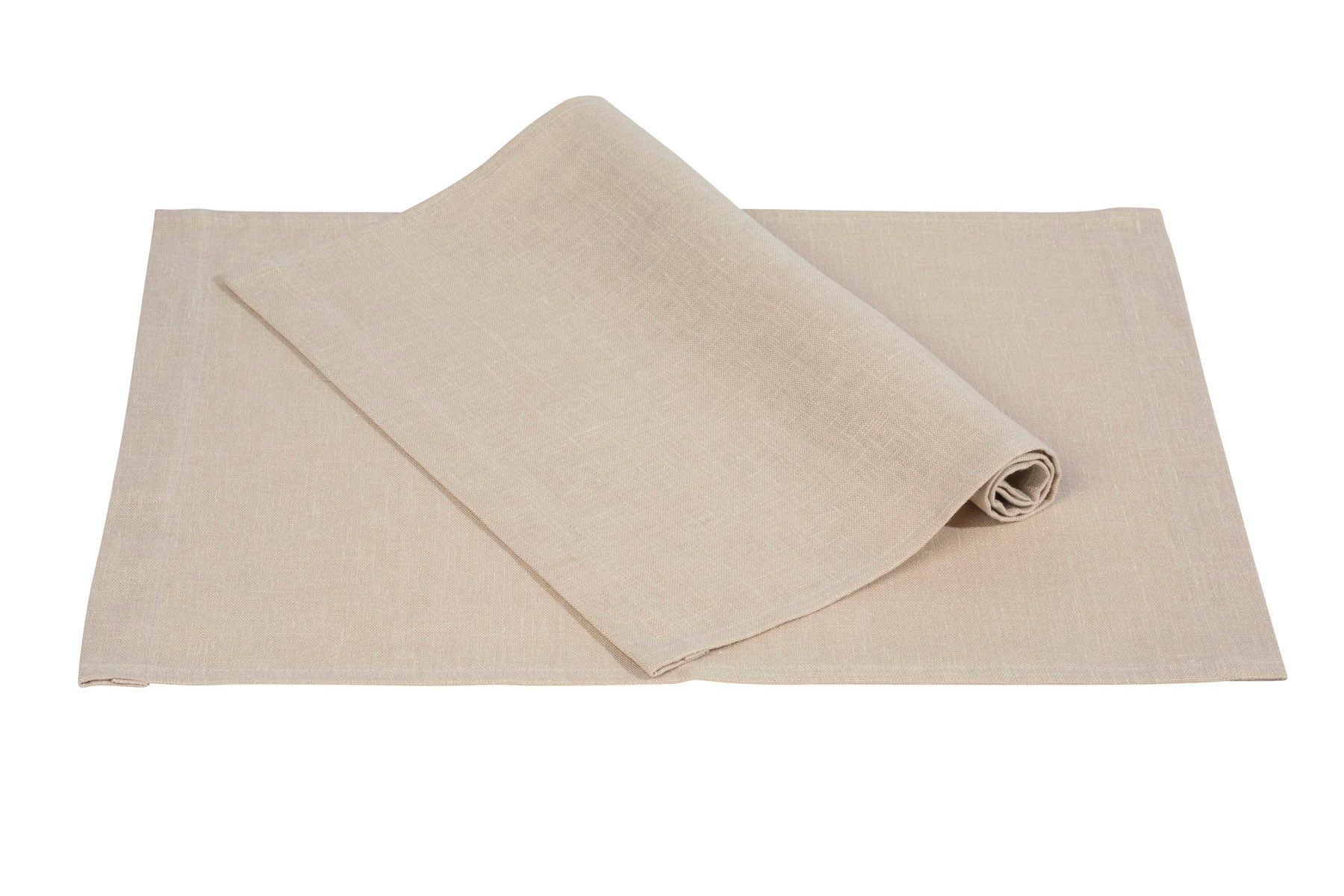 PICHLER Platzset Leinenuni uni Tischset 6er Set 50 x 35 cm PURE Rechteck sand, 2 cm G, (Spar-Set, 6-St., 6 Platzdecken), Platzset Tischset Esszimmer Küche