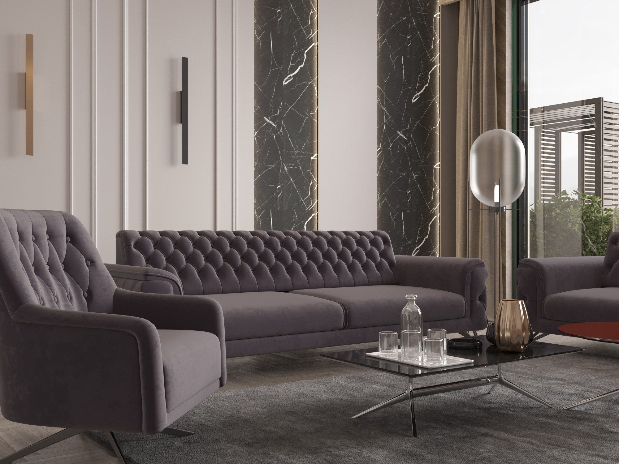 Möbeldreams Sofa Alina Living Kombi-Set Chesterfield günstig online kaufen