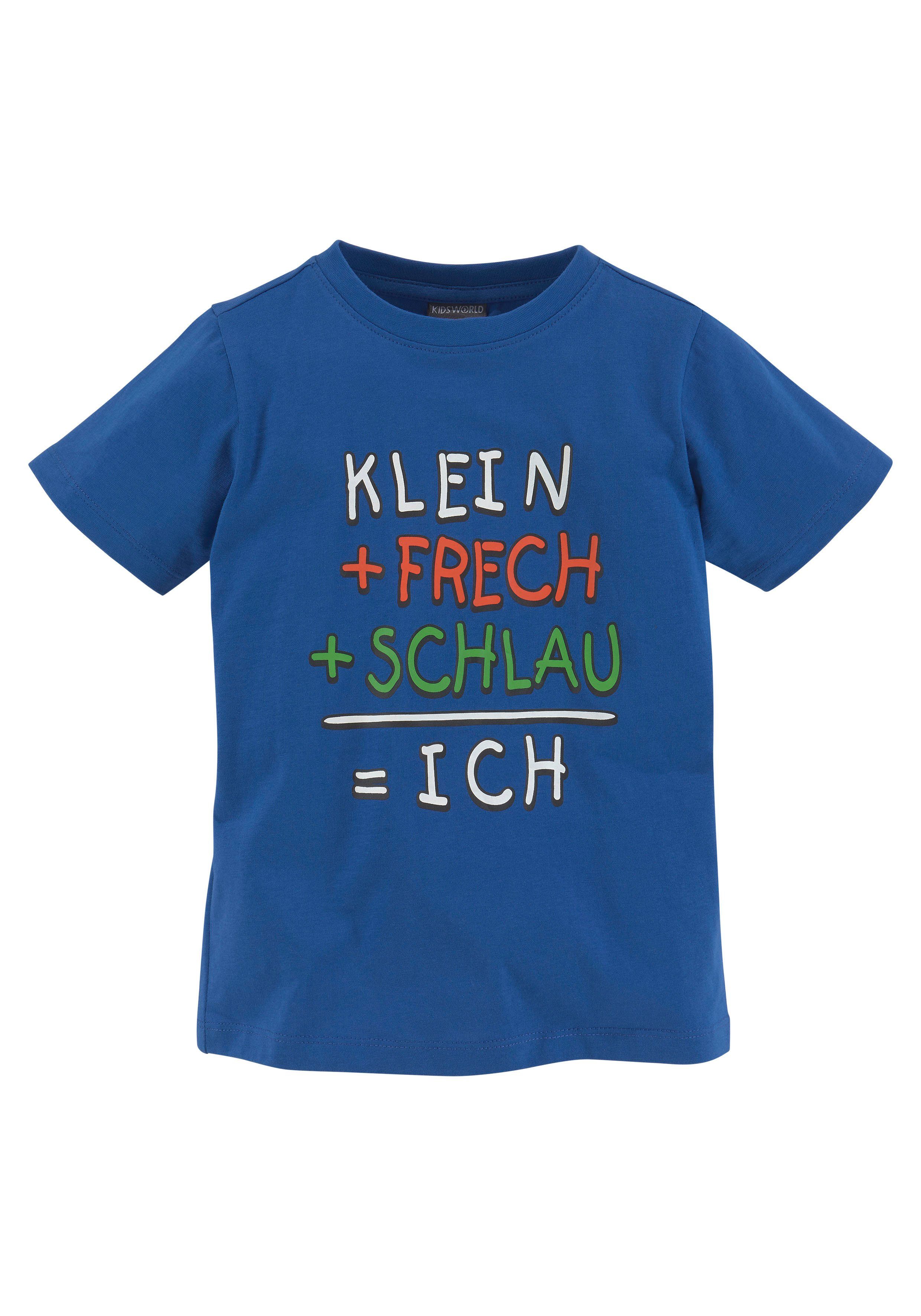 Beliebtes Discount-Fachgeschäft für den Versandhandel KIDSWORLD T-Shirt KLEIN+FRECH+SCHLAU