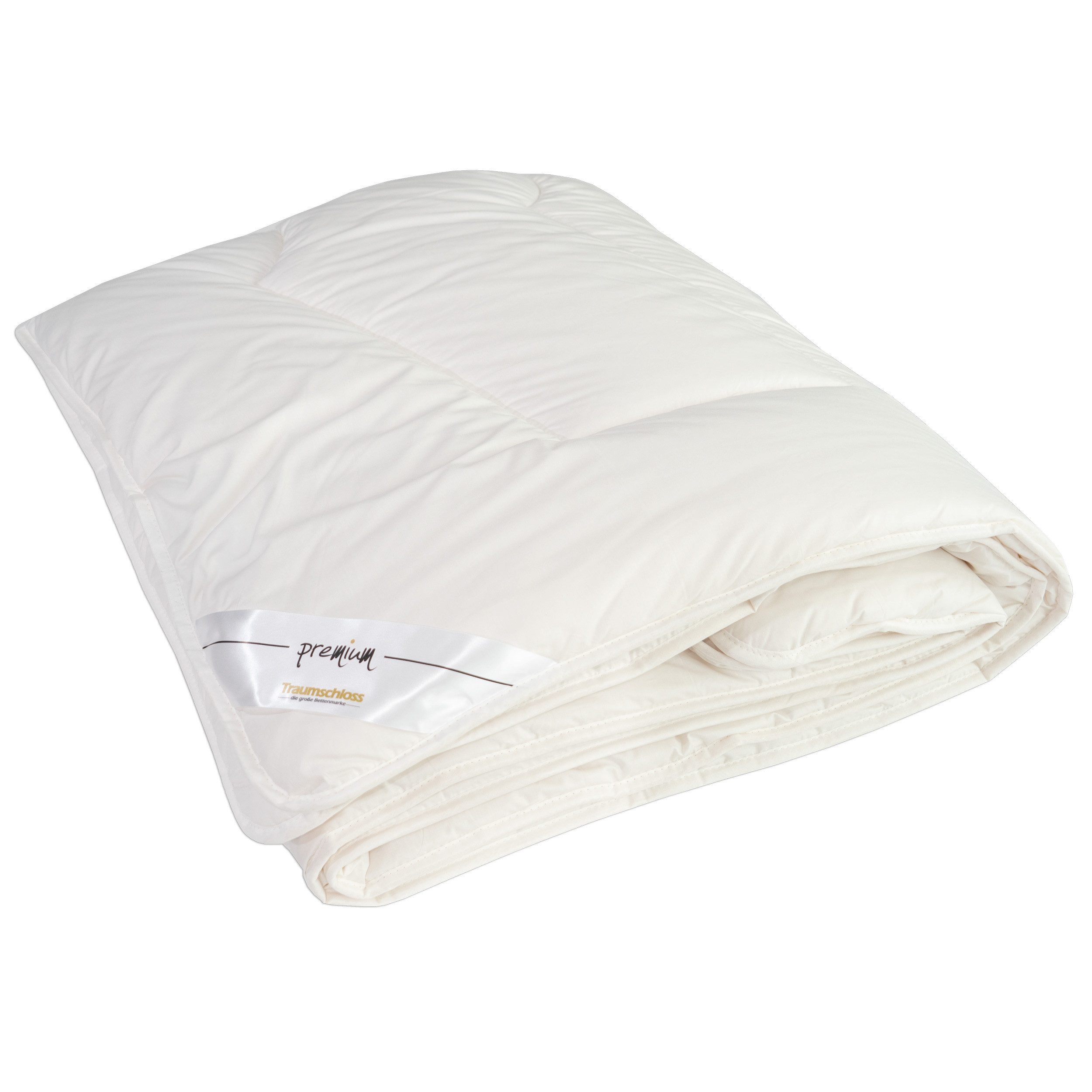 Traumschloss Microfaserbettdecke Premium, Füllung: 15% Kapok, 10% Lyocell, 75 Polyester, Bezug: 100% Baumwolle, Maximum an Volumen, Anschmiegsambarkeit und Feuchtigkeitsmanagement