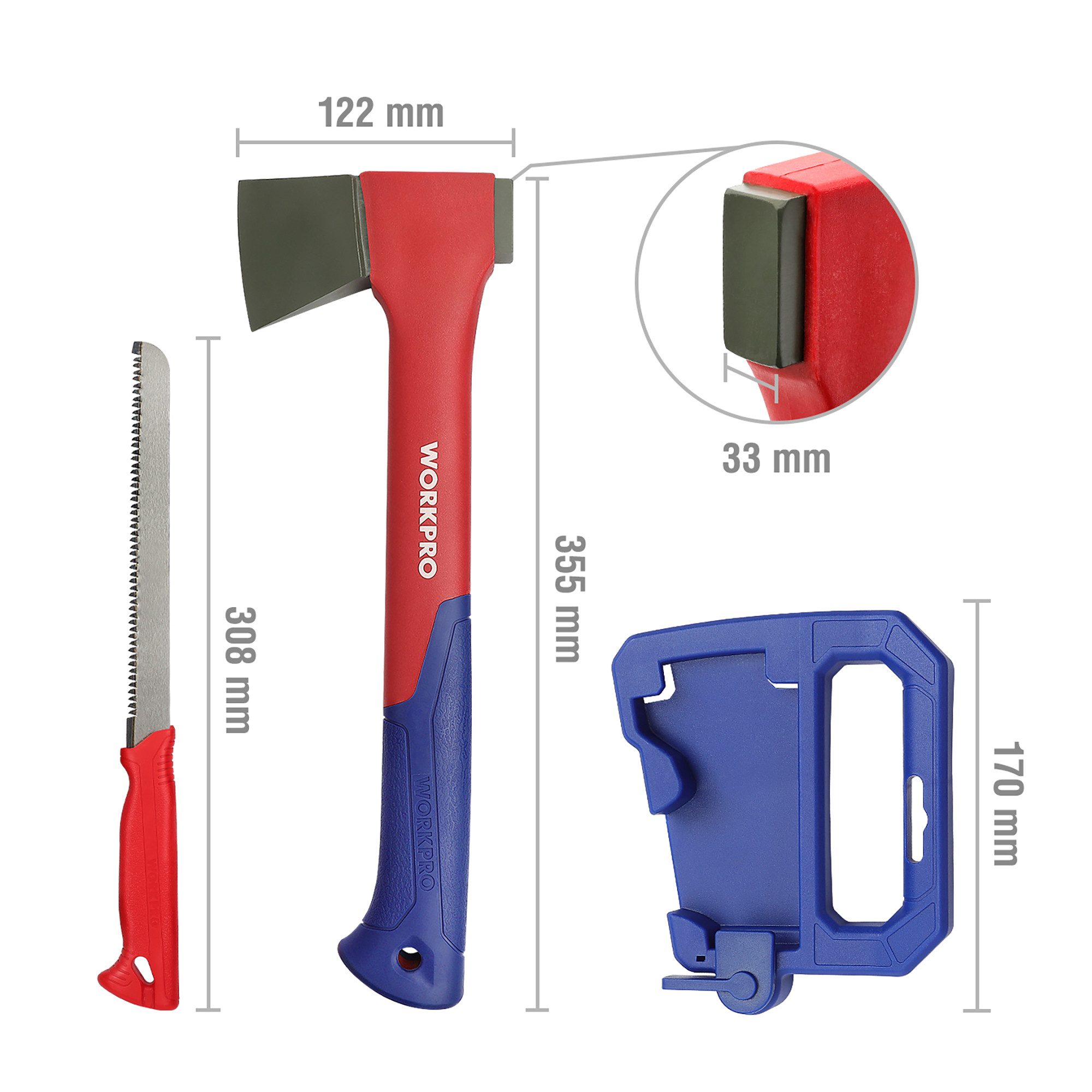 WorkPro Axt Multifunktionales Outdoor-Axt-Säge-Set, mit Aufbewahrungshülle günstig online kaufen
