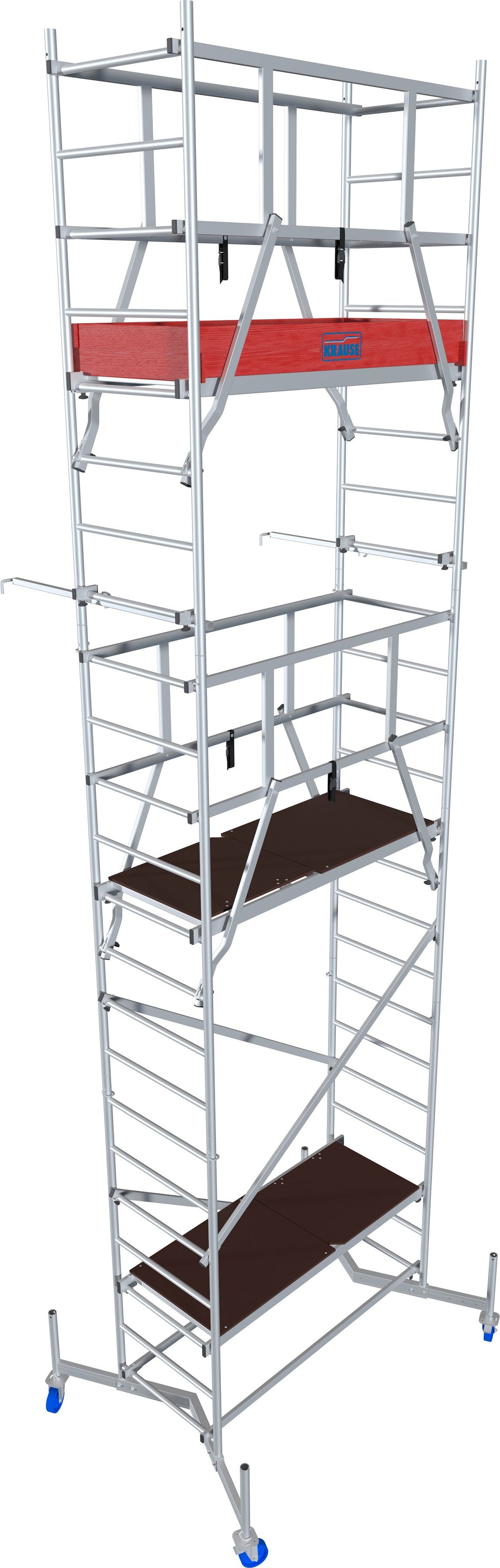 KRAUSE Arbeitsgerüst ClimTec System, (Set), Komplettgerüst inkl. 1 Aufstockung, 2 Aufstockung + Fahrrollensatz