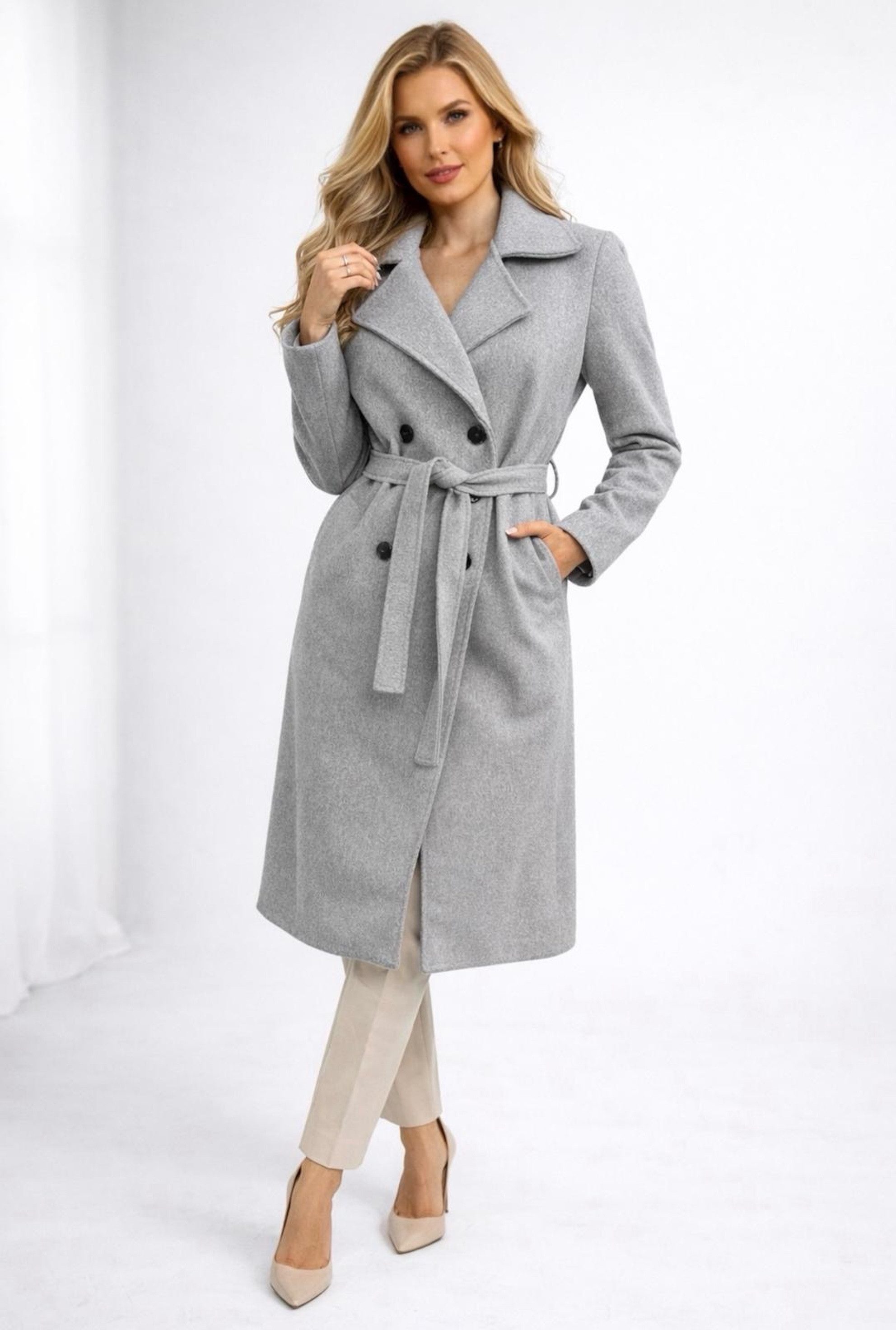 Worldclassca Trenchcoat Worldclassca DamenTrenchcoat Mantel mit Gürtel Reverskragen Uni Neue Kollektion - Stilvolle und gemütliche Mode für Damen