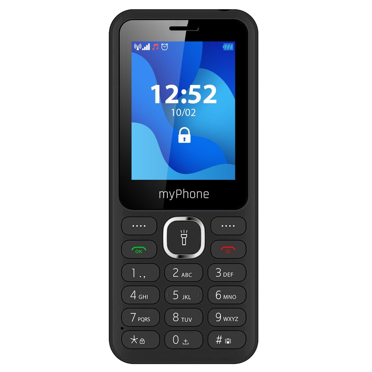 myPhone Mobiltelefon 2,4-Display, 1000 mAh, Dual Sim, 0,3 Mpx Kamera, Schwarz Smartphone