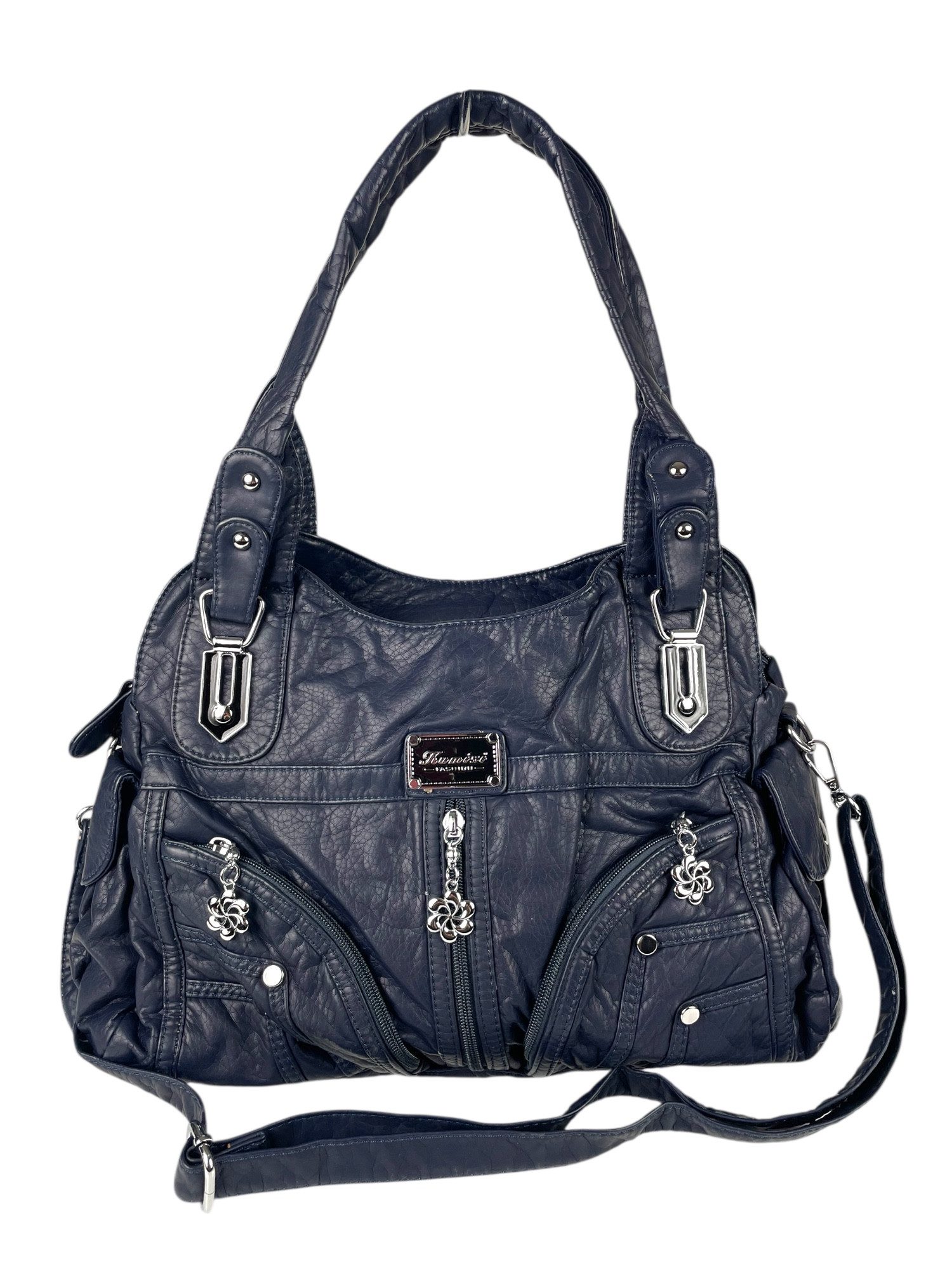 Taschen4life Handtasche Damen Schultertasche AK1821, 2 Hauptfächer, Umhängetasche, viele Fächer, Reißverschluss