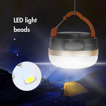 BlingBin LED Laterne Campinglampe 2 Pack Camping Licht Laterne LED USB Wiederaufladbare, USB Wiederaufladbare, LED fest integriert, Tageslichtweiß, Wasserdicht 3 Modi Power Bank Zeltleuchten für Outdoor Camping Wandern