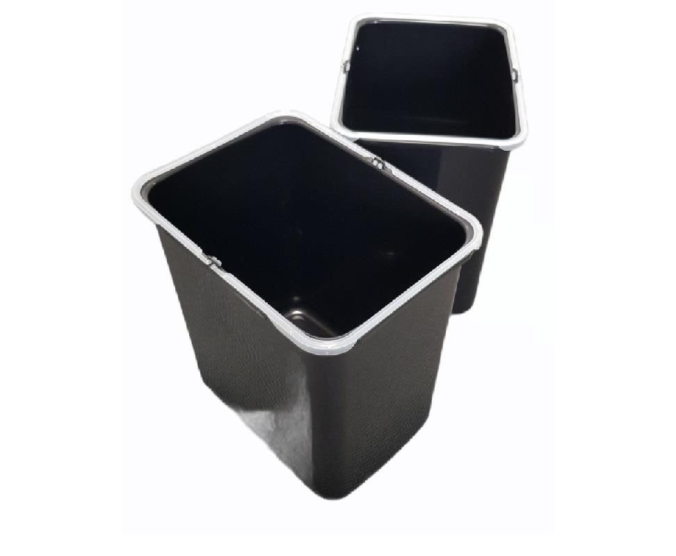 EKOTECH Einbaumülleimer Ekotech Ersatzeimer Aladin Ekko 2 x 16 L schwarz Doppelhenkel