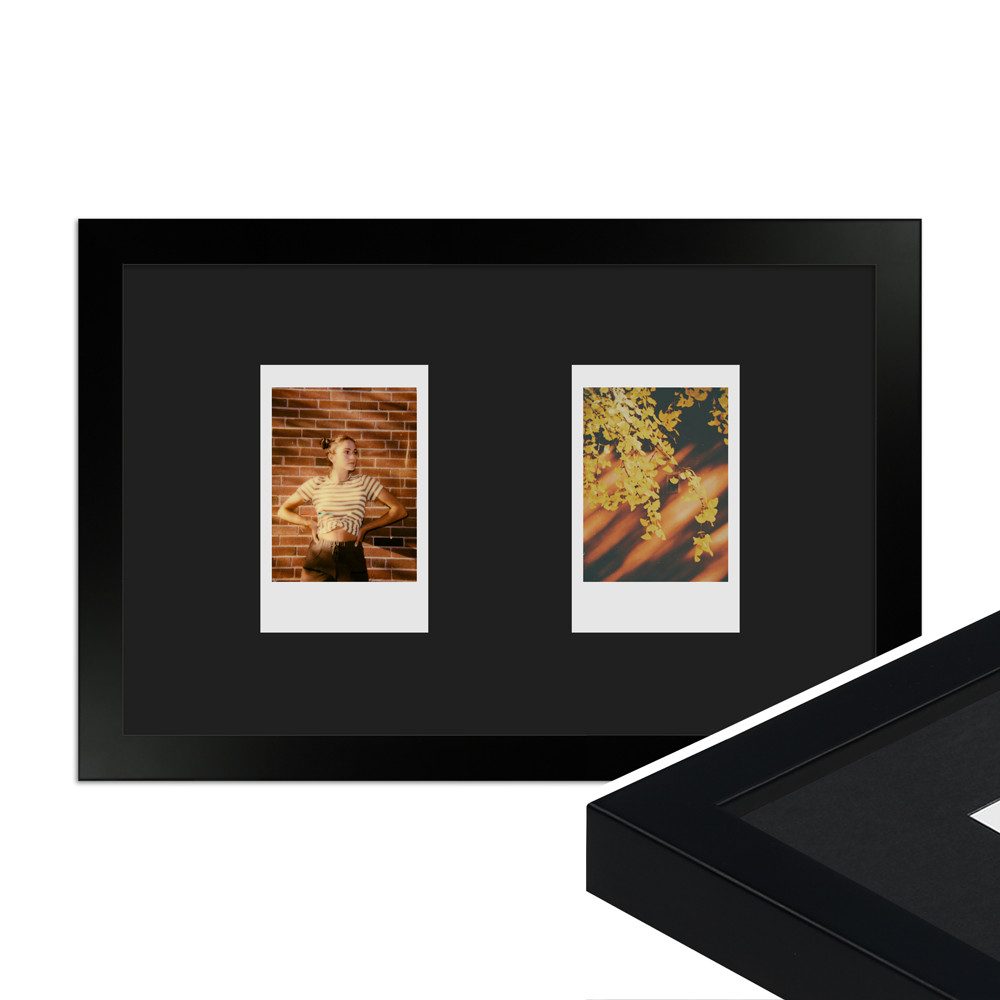 WANDStyle Bilderrahmen H950, für 2 Bilder, Modern im Instax Mini Format, Schwarz