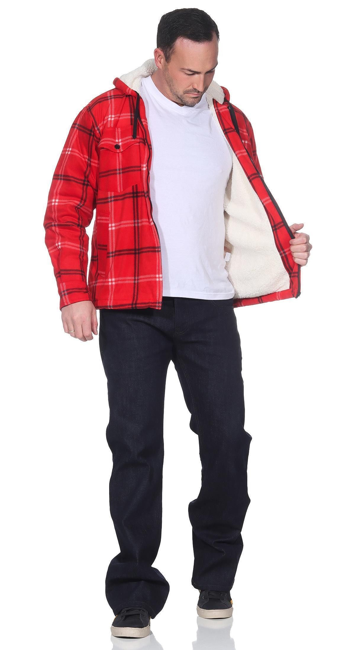 EloModa Flanellhemd Herren Holzfäller Thermo Hemd mit Kapuze, Gr. M L XL 2X günstig online kaufen