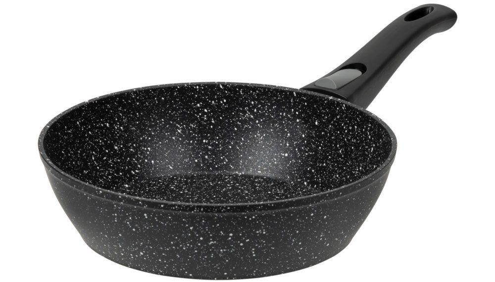 RESTO Kitchenware Bratpfanne Leo, Wokpfanne mit vierschichtiger Marmor-Antihaftbeschichtung, Aluminium (1-tlg), mit einem abnehmbaren Griff - backofenfest, spülmaschinenfest