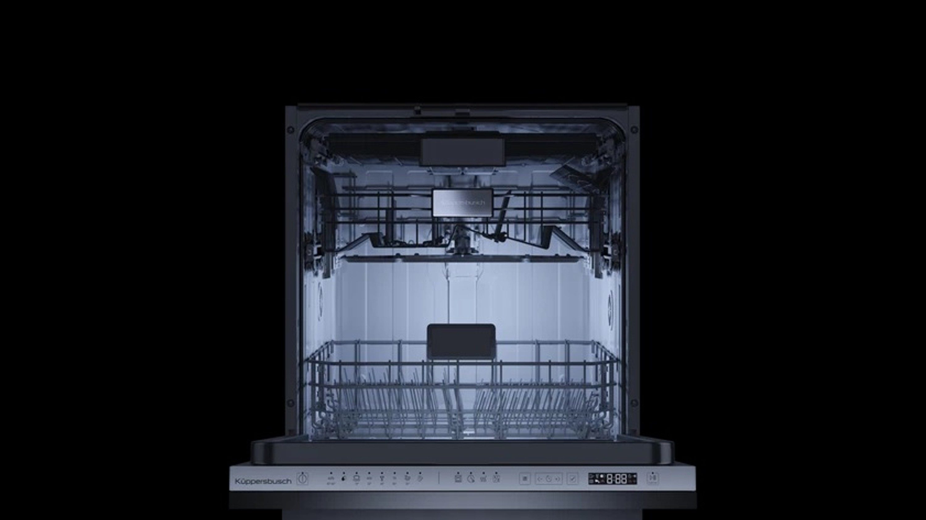 Küppersbusch vollintegrierbarer Geschirrspüler K-series.8 G6805.1v, 9.9 l, 15 Maßgedecke, LED Display, Sonderfunktionen, Bedienung über Touch