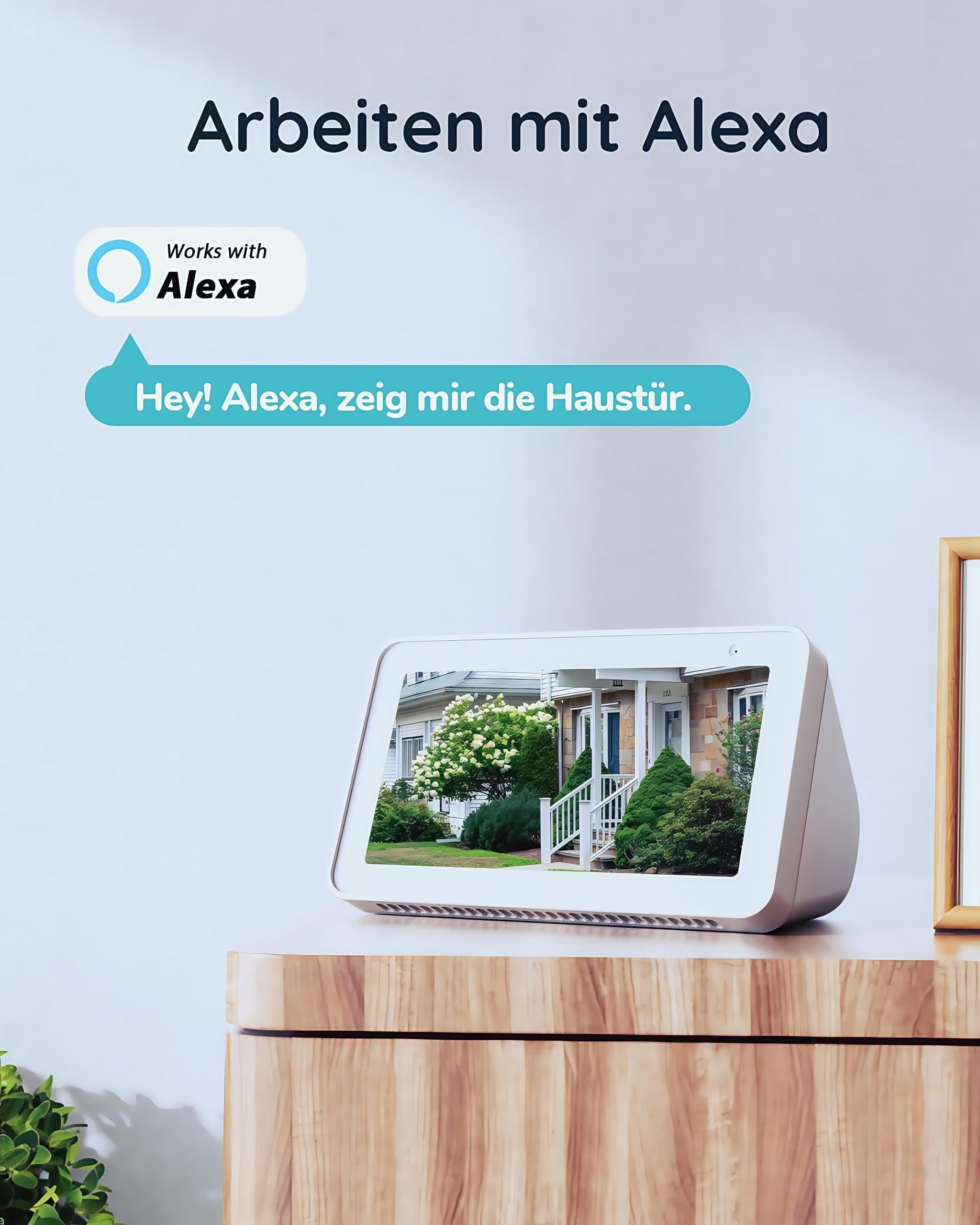 TWUFY Smart Home Türklingel WLAN Video Türsprechanlage mit HD Kamera (Außenbereich, außen, Aussen, Nachtsicht, PIR Bewegungserkennung, 2-Wege-Audio, mit Chime, 1-tlg., 166° Weitwinkel, Kabellos mit IP65, Alarm & 2,4-GHz-WLAN, Außenbereich, 2K Full HD, Color Night Vision)
