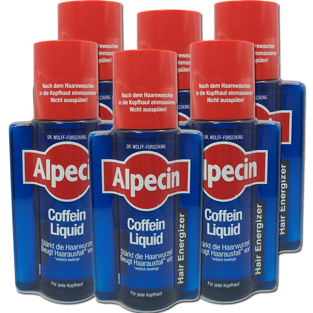 Alpecin Haarpflege-Set Coffein Liquid Anti-Haarausfall Tonic, 6 x 200ml, 6-tlg., Vermeidung von Haarverlust Unterstützung des Haarwachstums