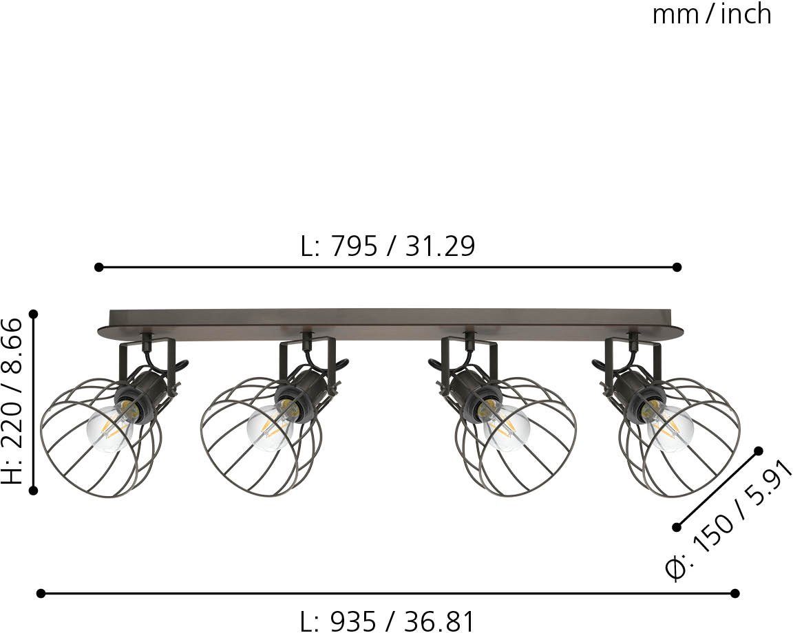 EGLO Deckenspot SAMBATELLO, Leuchtmittel wechselbar, ohne Leuchtmittel, Deckenlampe