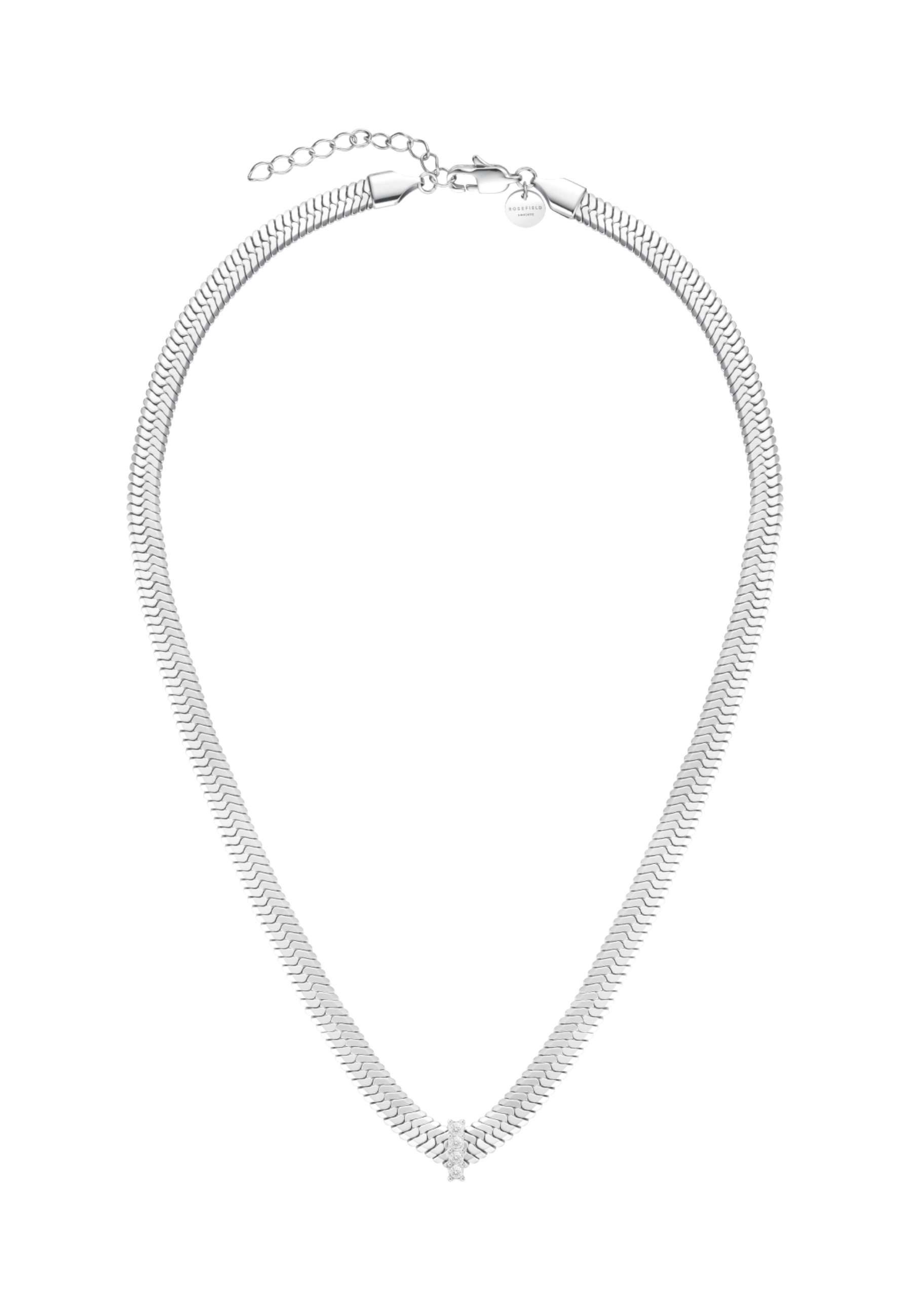 ROSEFIELD Edelstahlkette ROSEFIELD Groß Schlange Mit Kristall Halskette für Damen Silberfarben