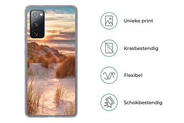 MuchoWow Handyhülle Düne - Pflanzen - Sonnenuntergang - Strand - Meer, Phone Case, Handyhülle Samsung Galaxy S20 FE, Silikon, Schutzhülle