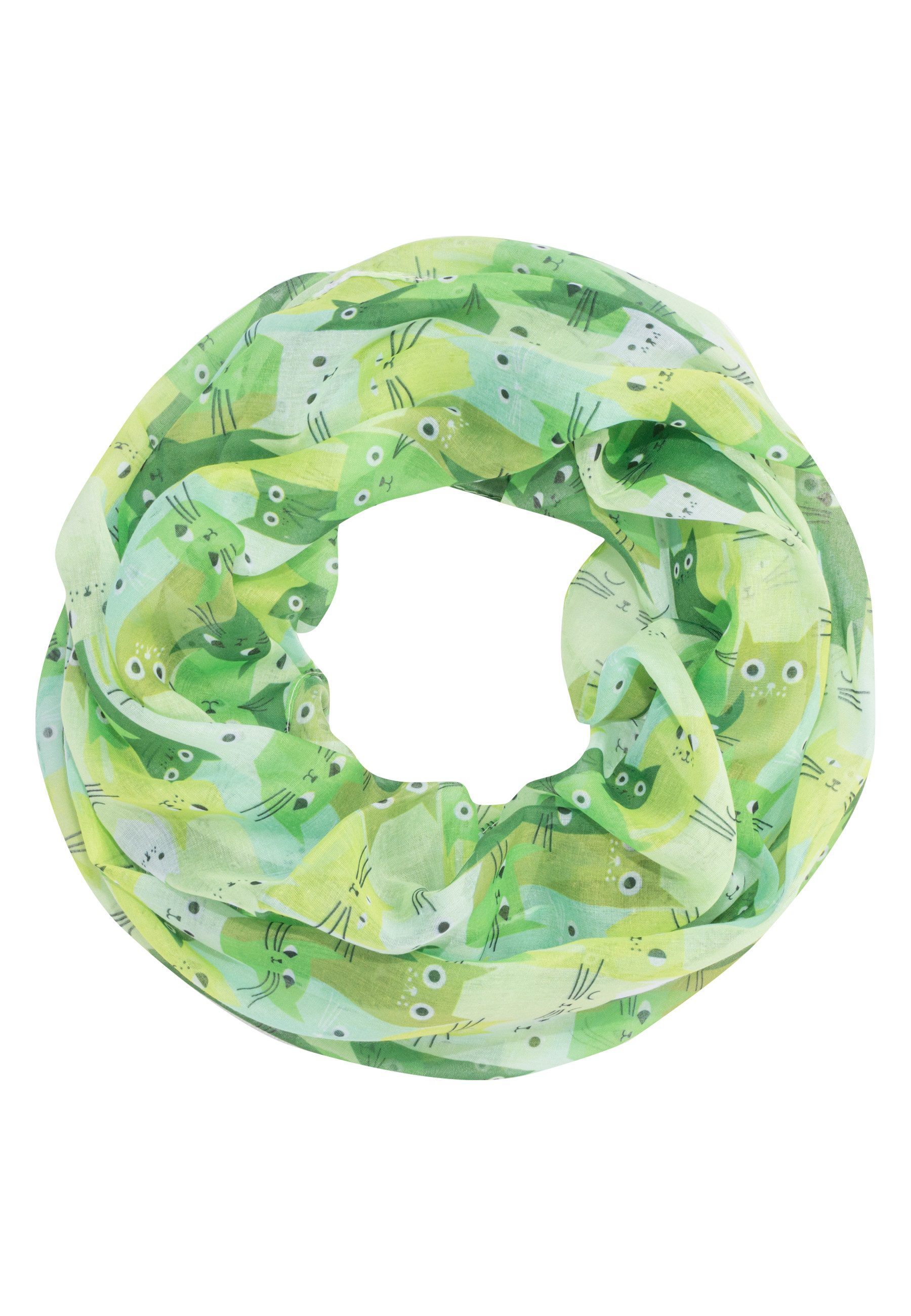 Seasons of April Loop Loop Molly, Damen Loop-Schal mit Katzenmuster – Leich günstig online kaufen