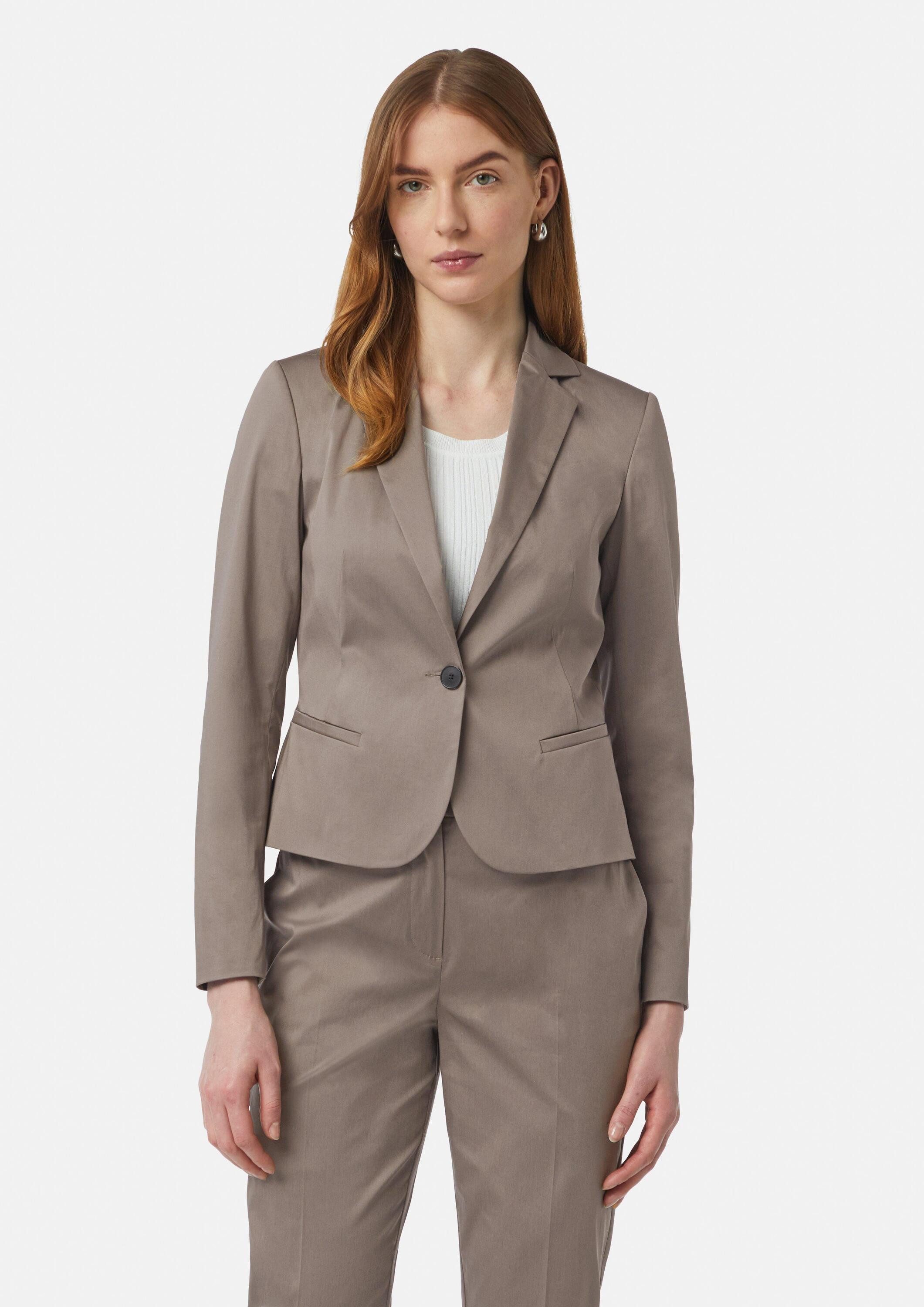 comma Jackenblazer Indoor-Blazer Taillierter Blazer aus Baumwollstretch