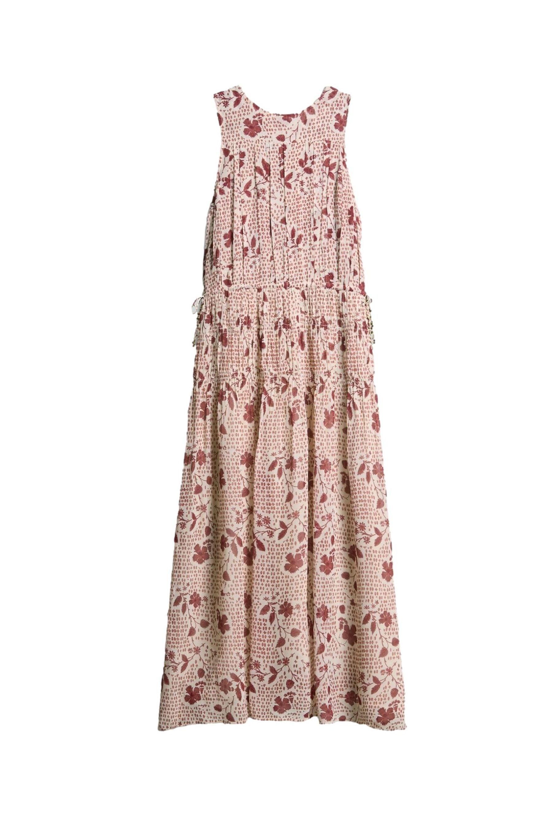 Bhoem Midikleid BHOEM ärmelloses Midikleid mit Blumen-Print (1-tlg)