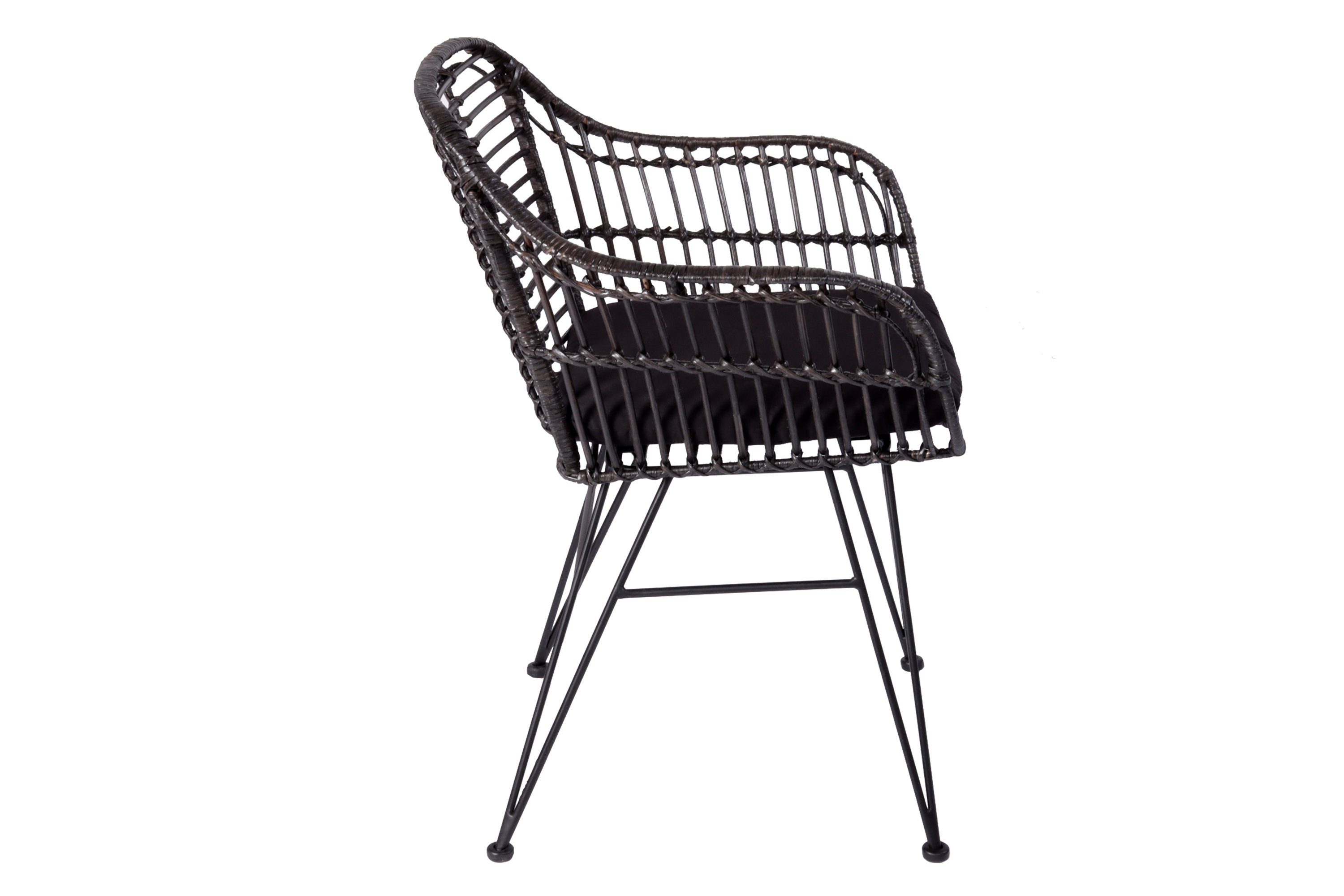 SAM® Esszimmerstuhl Piräus, Trendiger Rattanstuhl, geflochtenes Design, Metallgestell