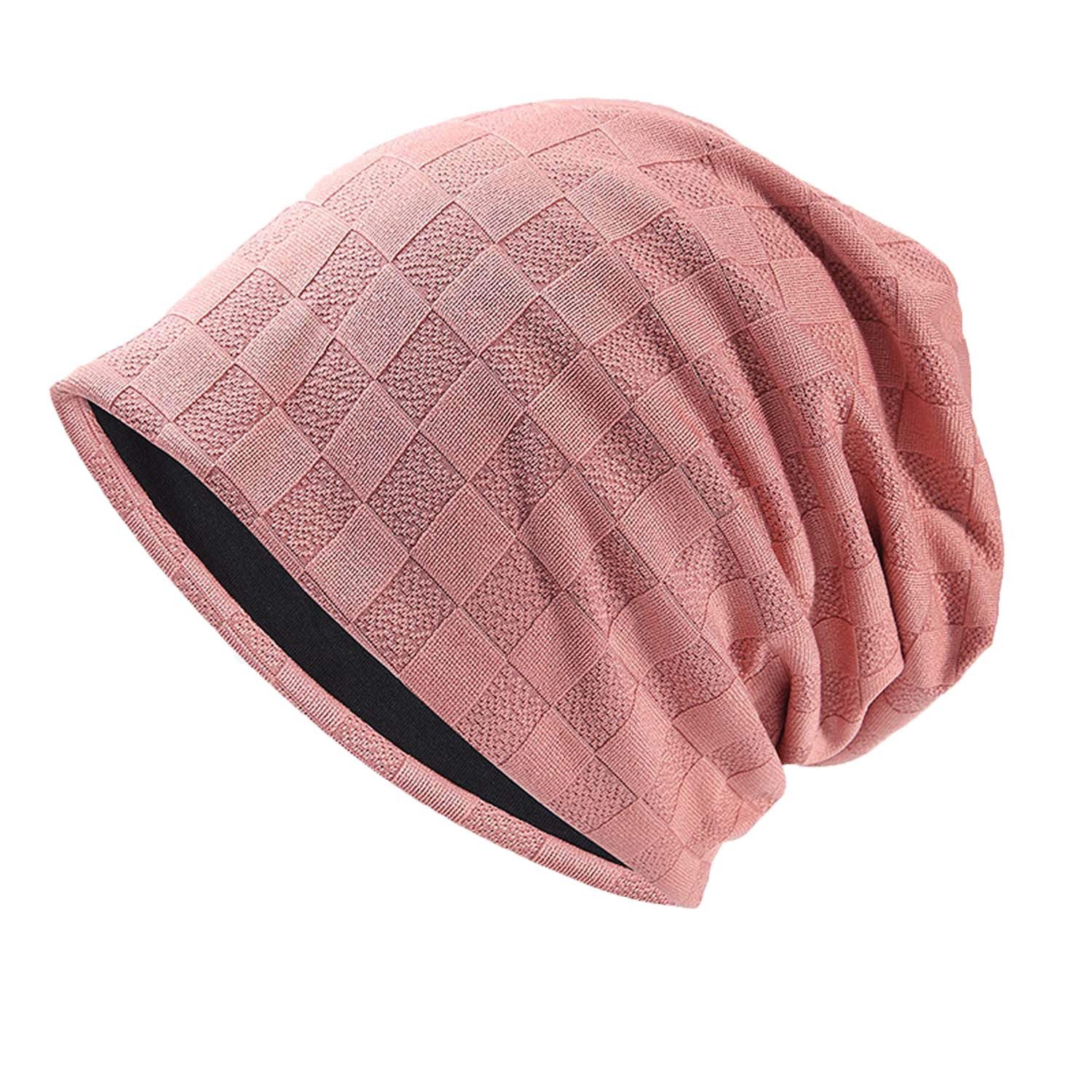 Coonoor Beanie Dünne und Leichte Jacquard Jersey Beanies Chemo Kopfbedeckung Mützen