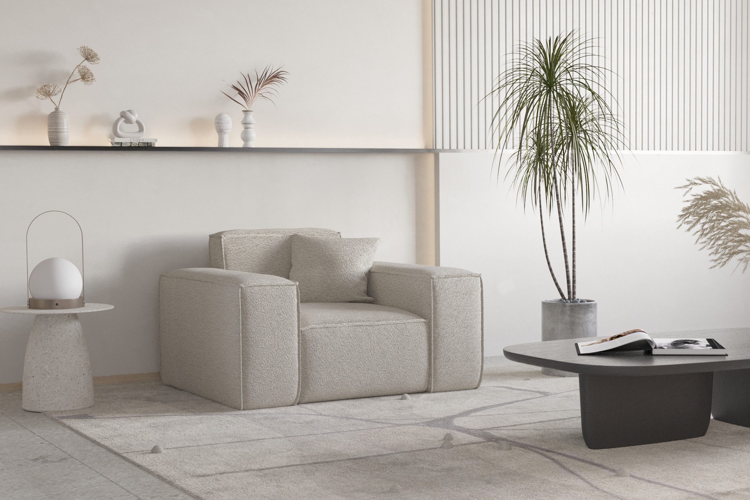 Fun Möbel Sessel Designersessel CELES PREMIUM in Stoff (inkl. 1 x Zierkisse günstig online kaufen