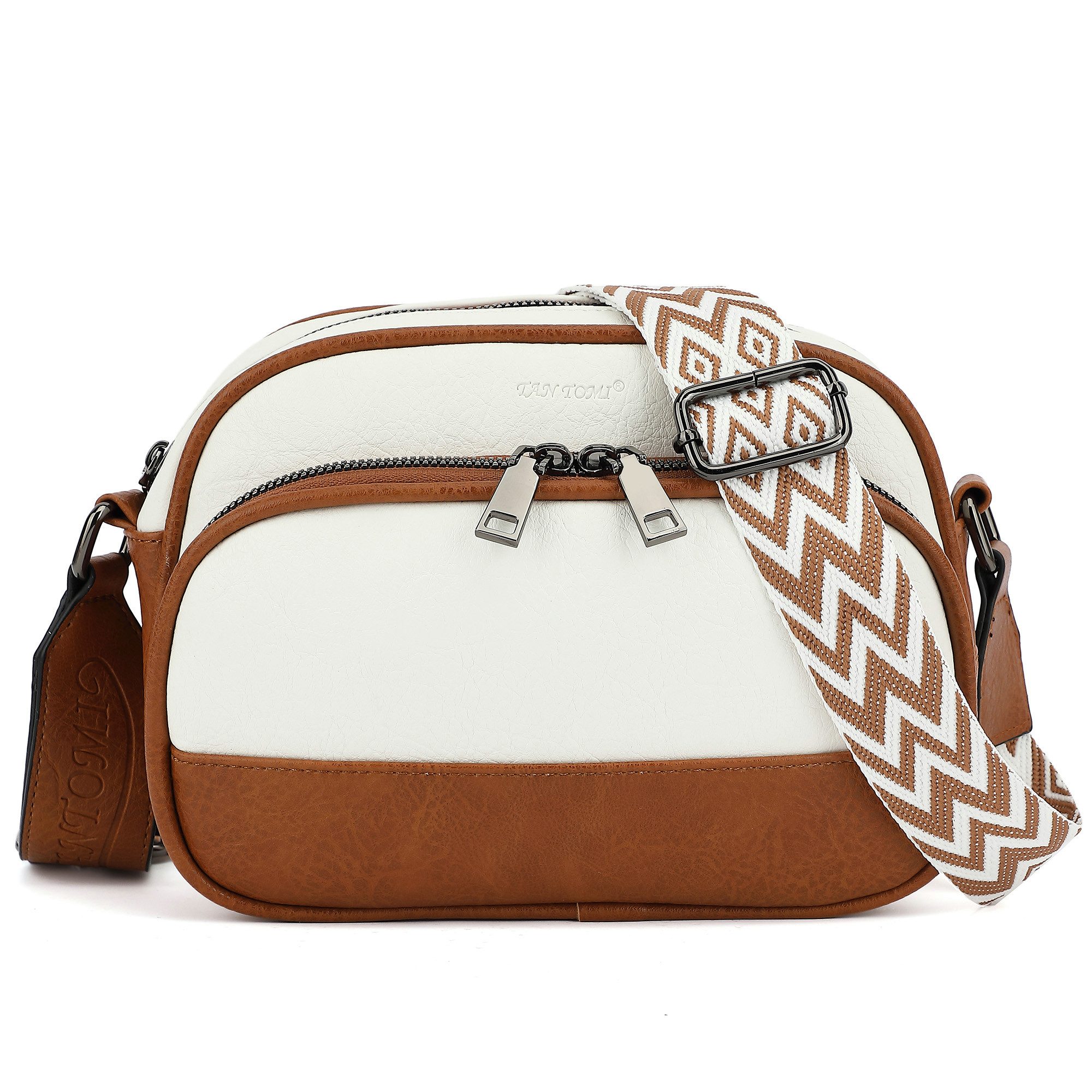 TAN.TOMI Schultertasche Damen Umhängetasche mittelgroß Handtasche mit Verstelbaar, Weich Breiter Gurt für Pendeln Reise Campus Verabredungen