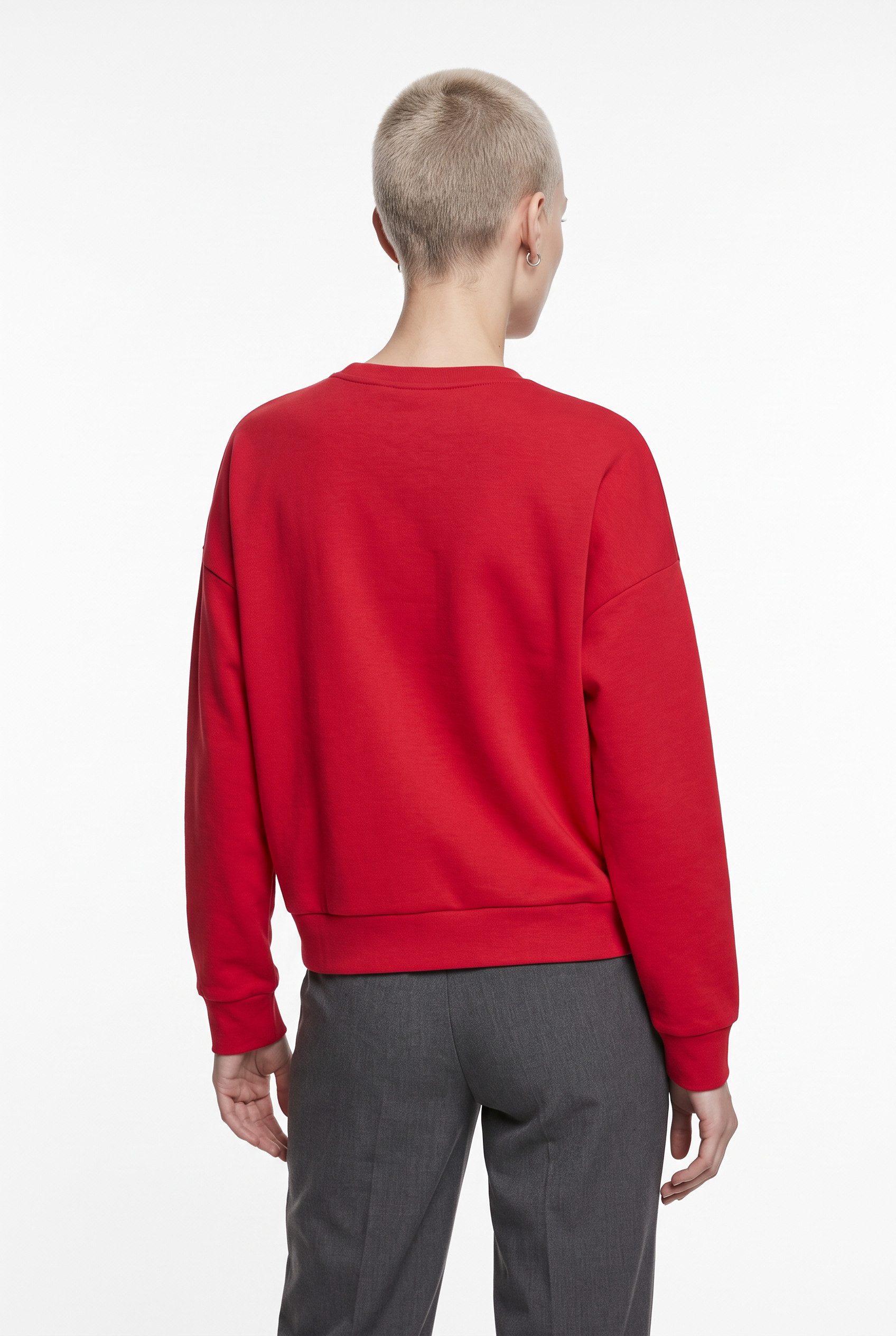 Vila Sweater VIREFLECT MOOD EMB L/S SWEAT TOP/R/3 Materialmix, loose fit – Bild 2 von 5